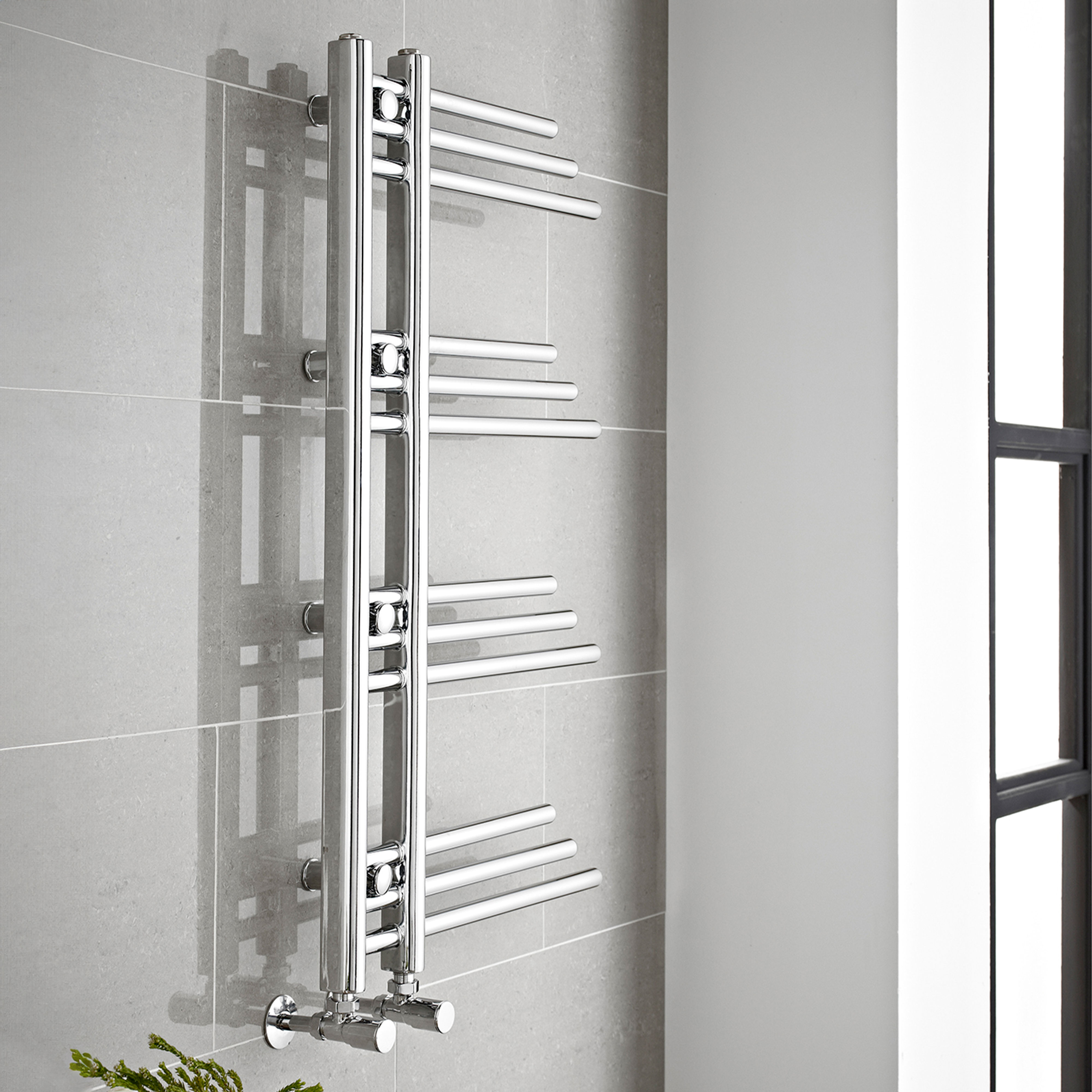 Kartell New York Straight Heated Towel Rail Chrome 900mm x 500mm