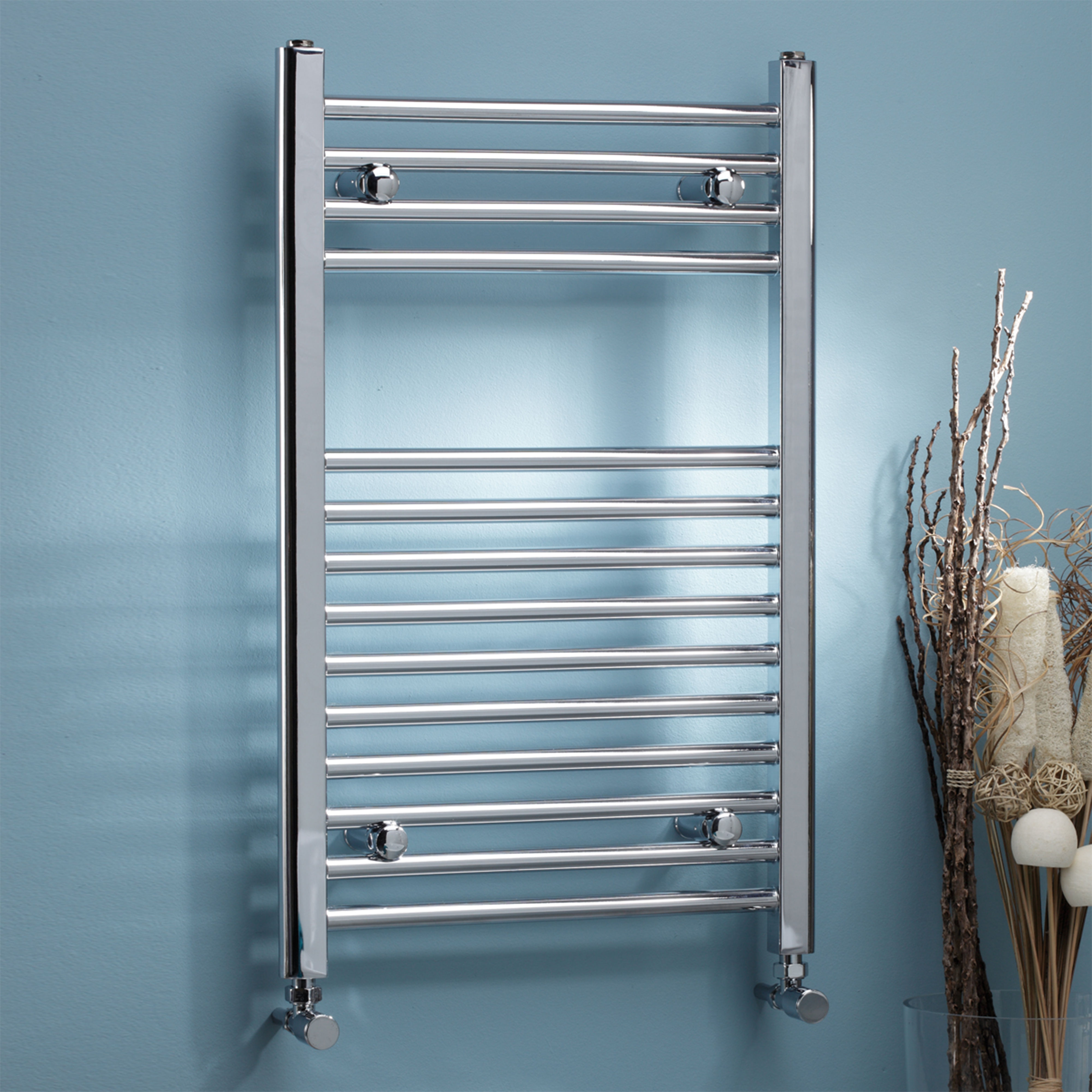 Kartell Straight Electric Thermostatic Heated Towel Rail Chrome