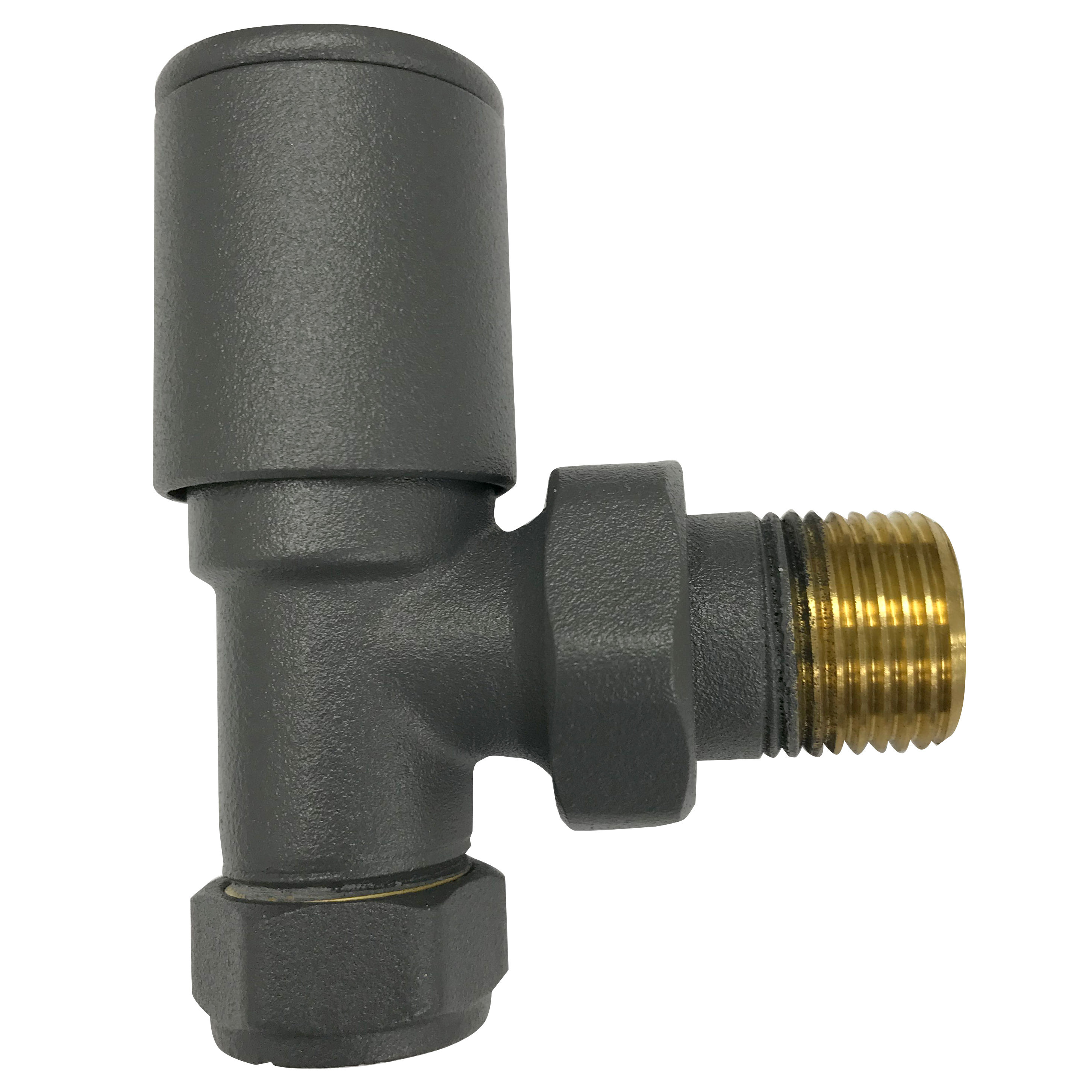 Straight Manual Radiator Valves (Pair) Anthracite 15mm