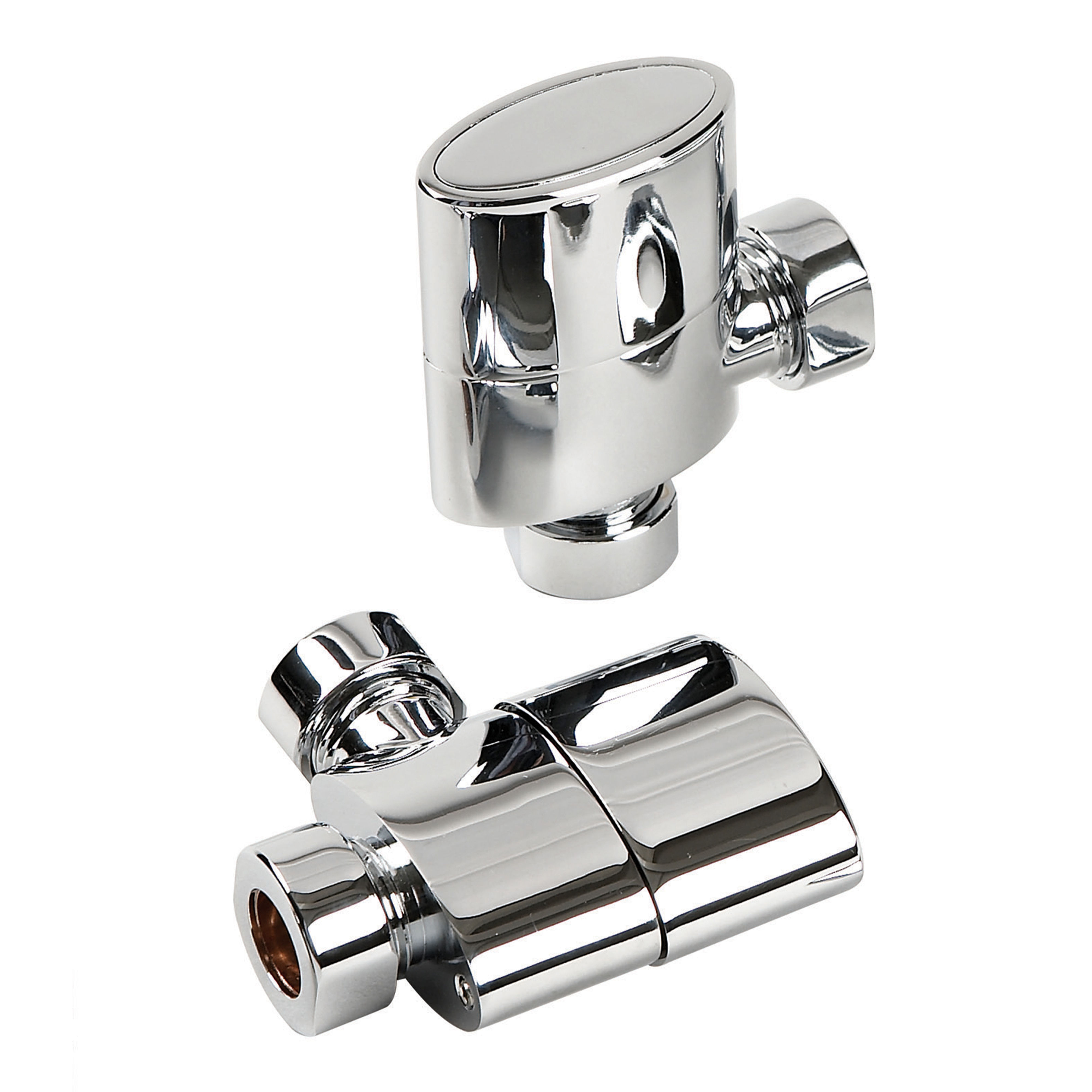 Kartell K-Rad Aspen Straight Radiator Valves (Pair) Chrome 15mm