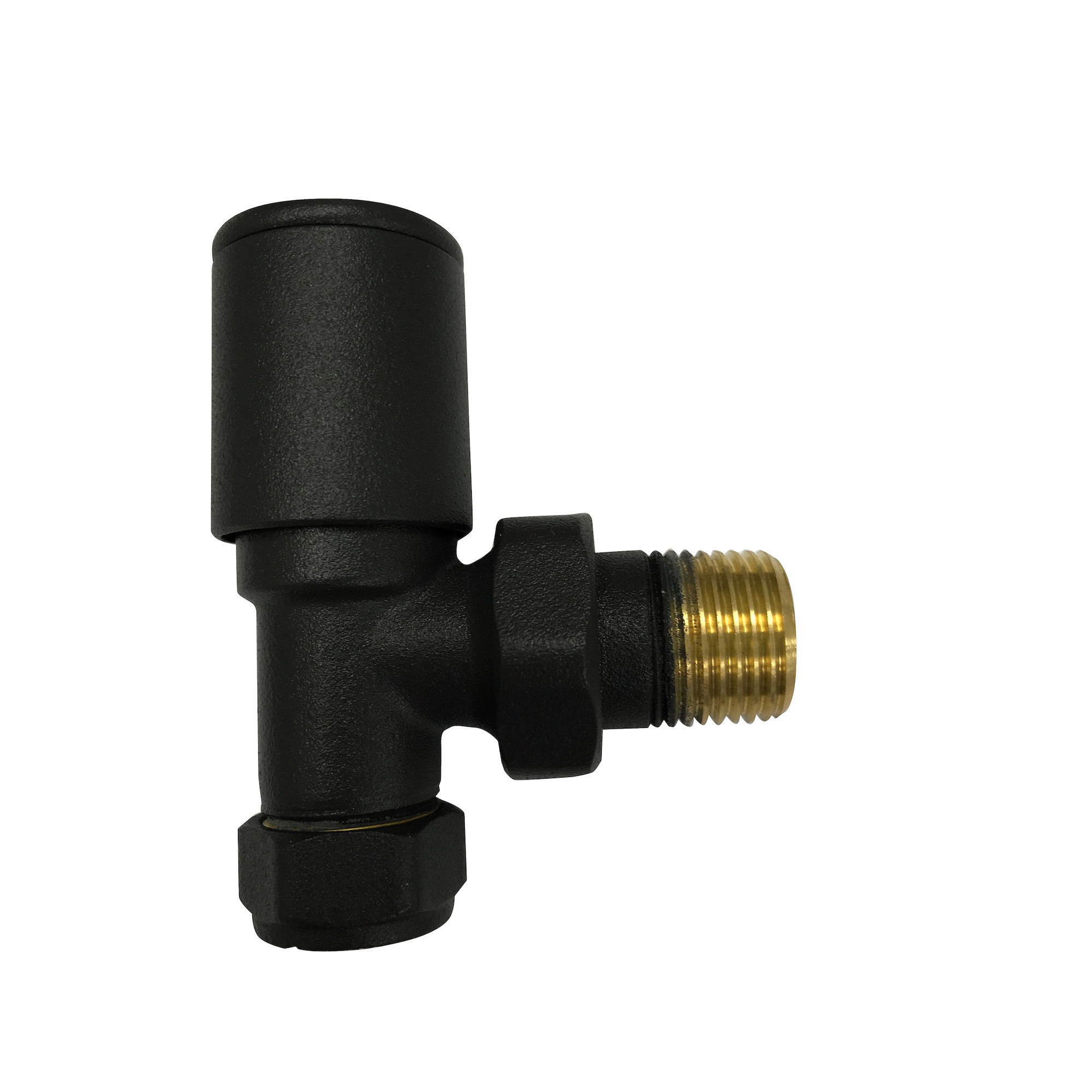 Kartell K-Rad Modern Straight Radiator Valves (Pair) Black 15mm - BLACK-STR