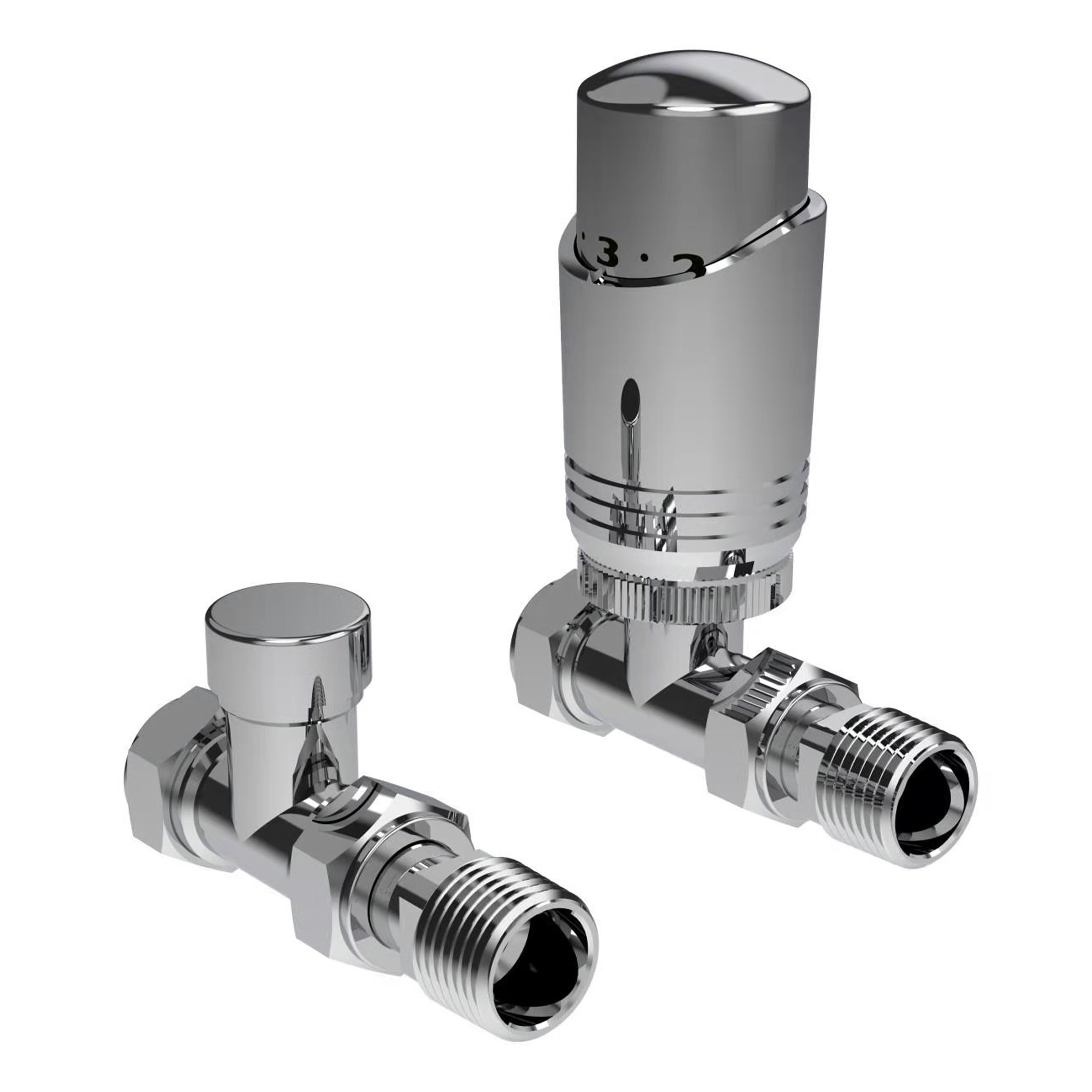 Kartell K-Design Straight TRV and Lockshield Chrome 15mm