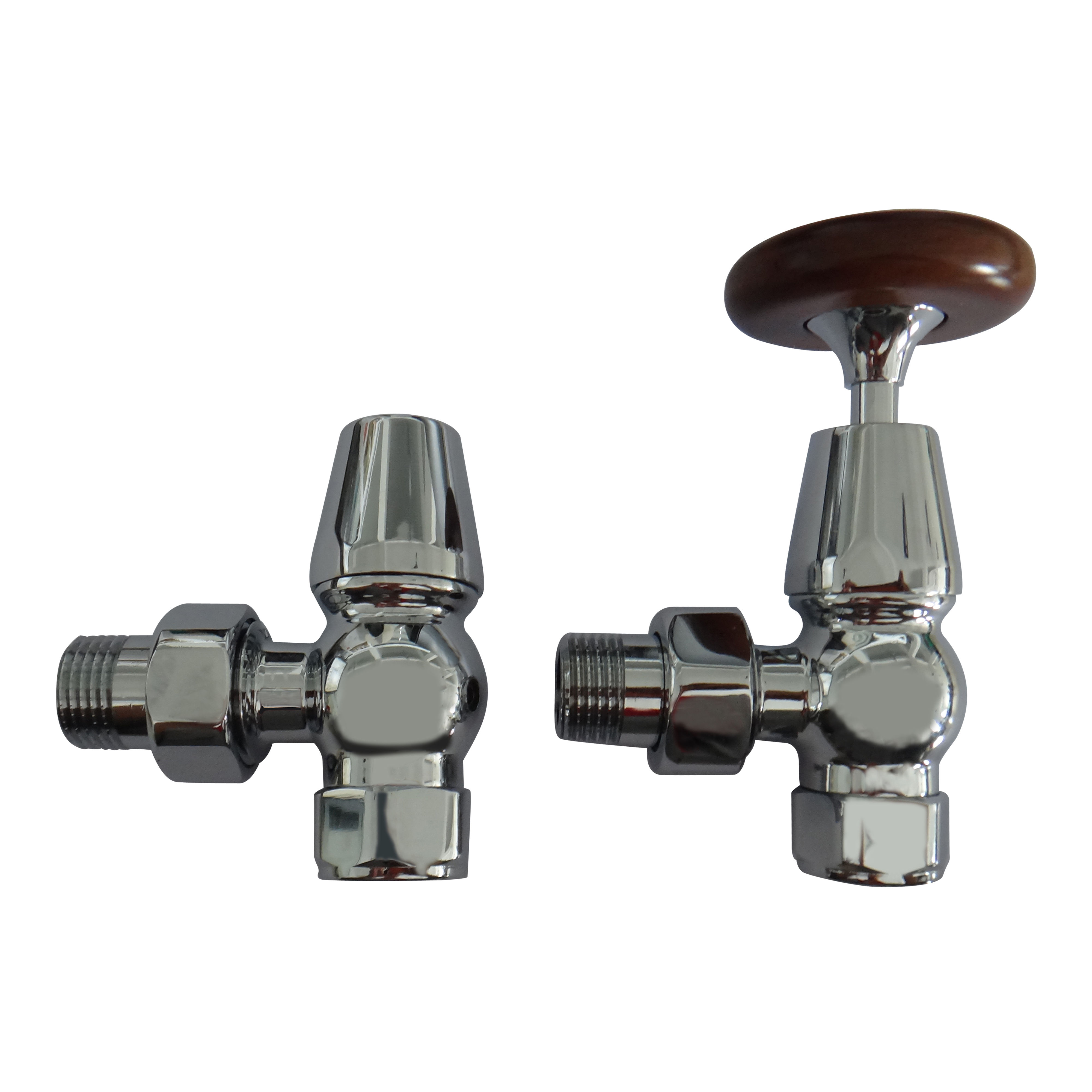 Kartell K-Rad Traditional Angled Radiator Valves (Pair) Chrome 15mm