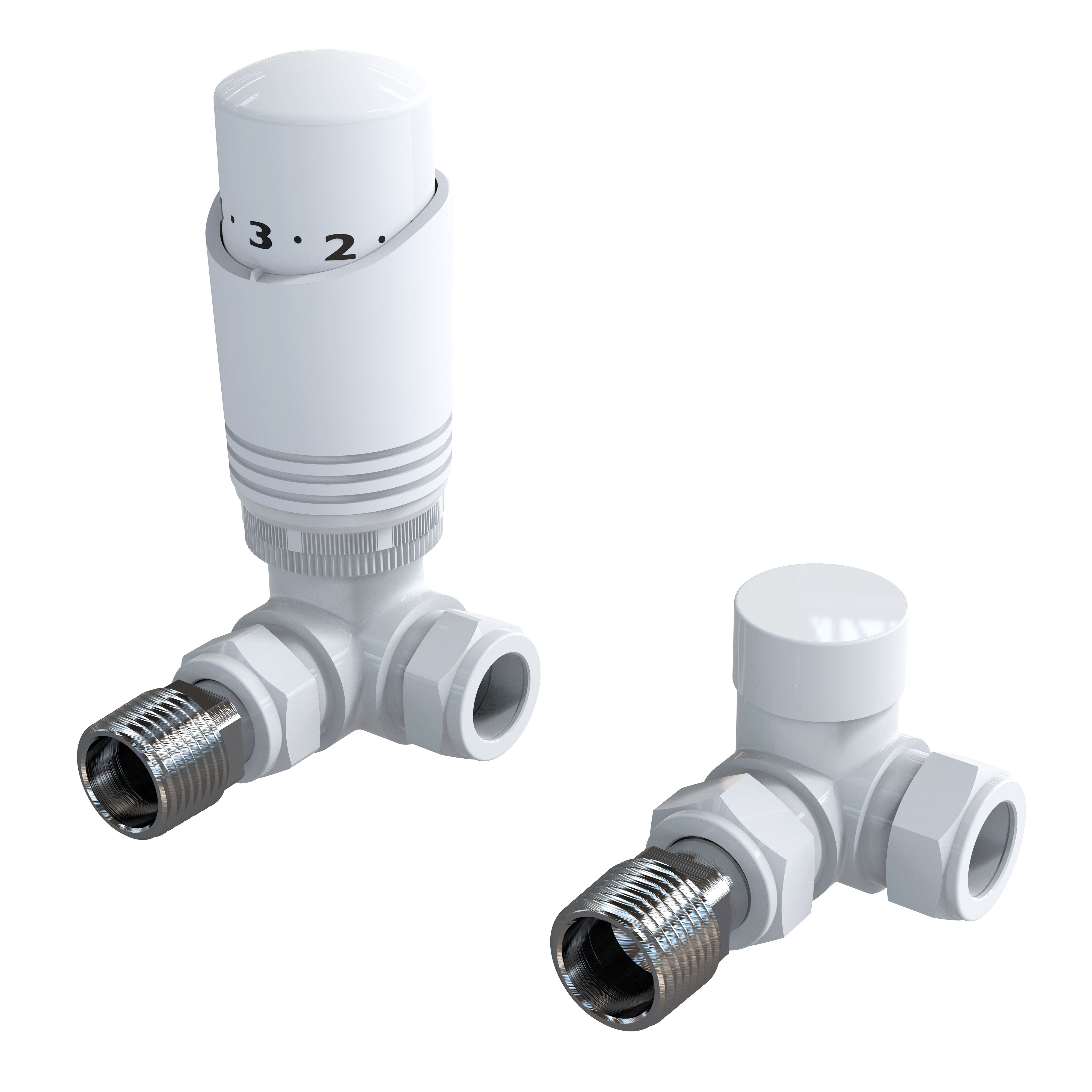 Kartell K-Design Corner TRV and Lockshield White 15mm