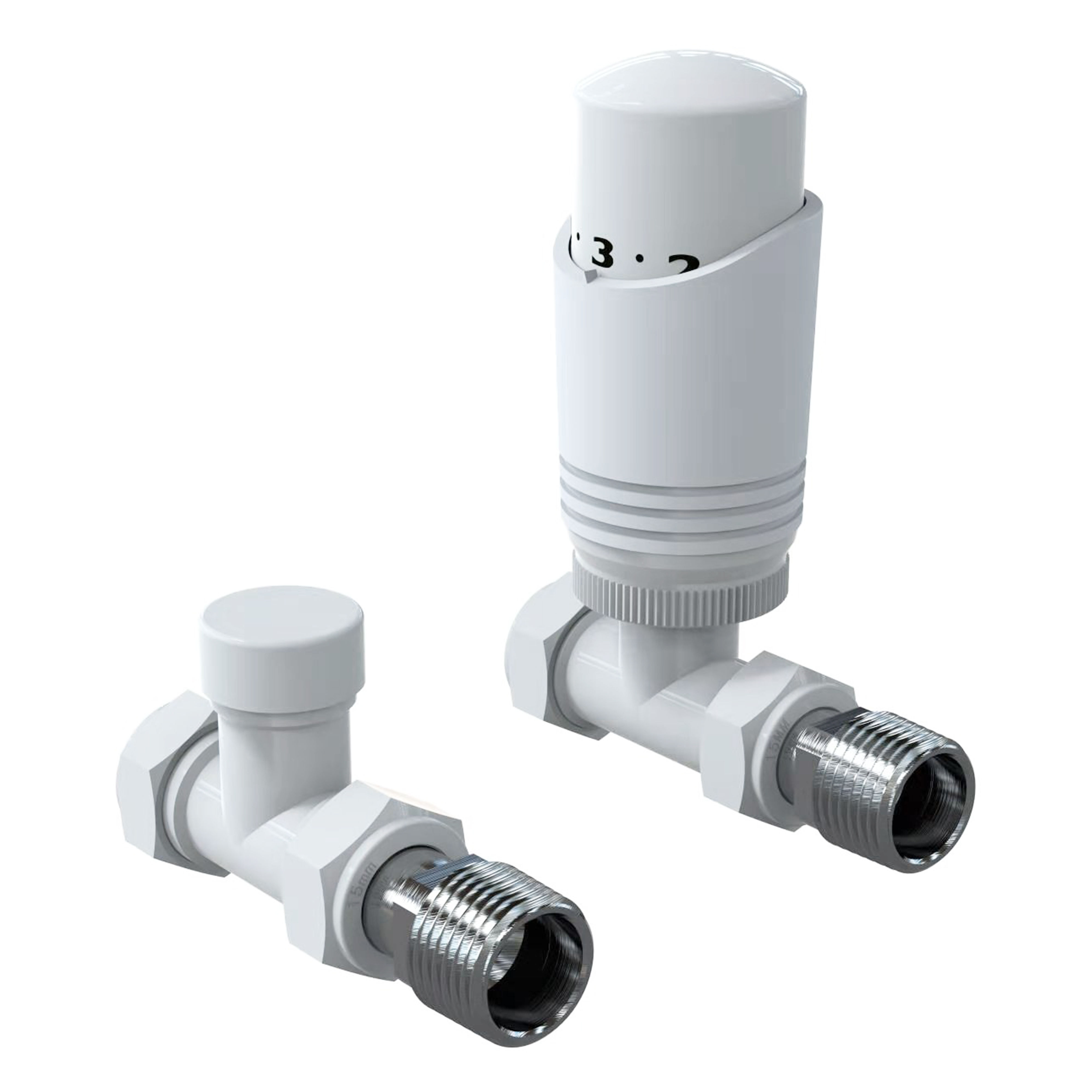 Kartell K-Design Straight TRV and Lockshield White 15mm