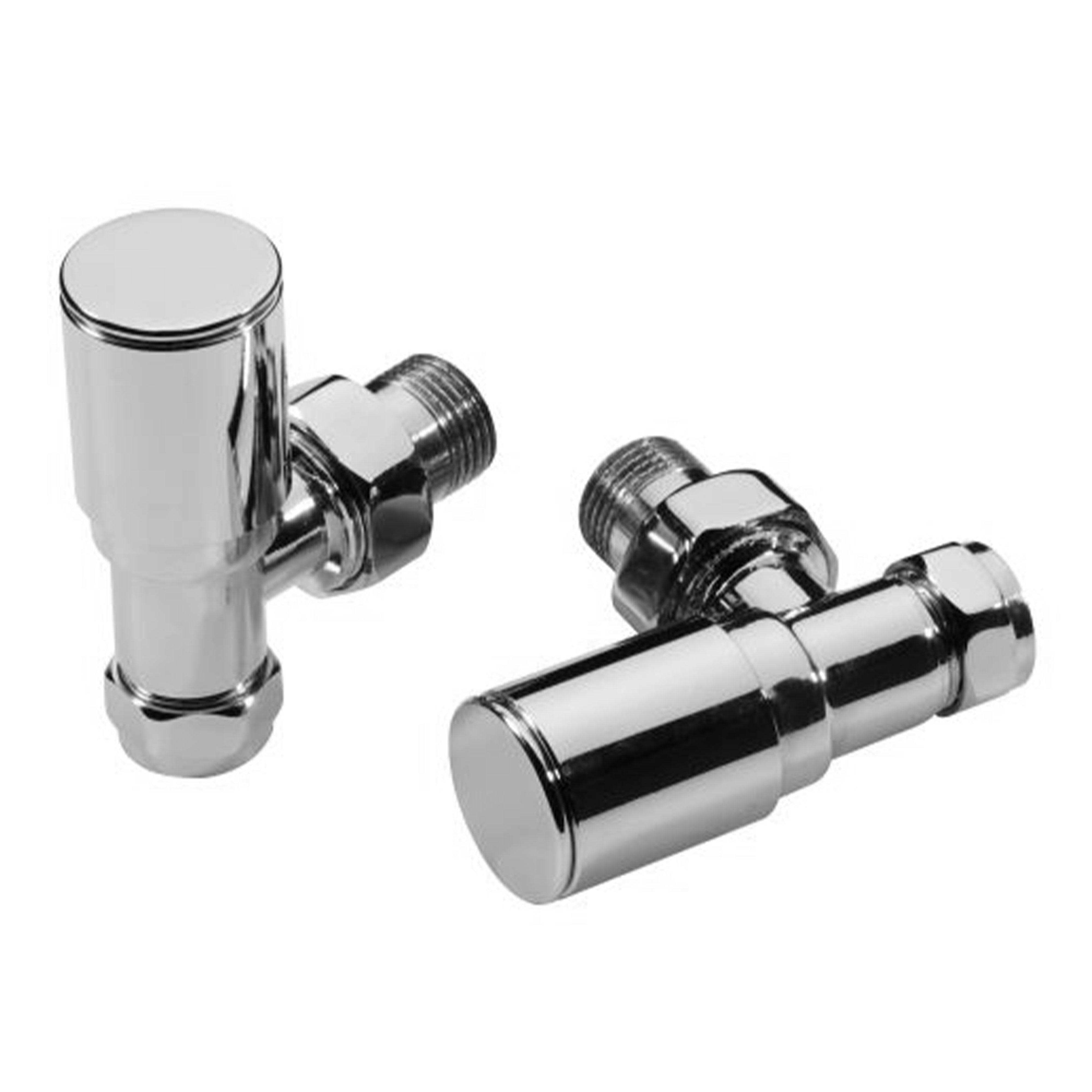 Kartell K-Rad Modern Angled Radiator Valves (Pair) Chrome 15mm