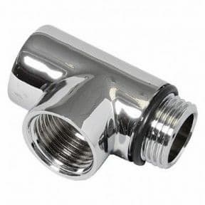 Dual Fuel Towel Rail Elbow Male x Female Chrome 1/2"