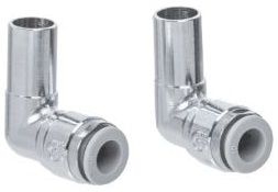 Altecnic Plain Tail x Pushfit Elbows (2 Pack) Chrome 15mm x 15mm - 106-2001