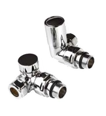 Decorative Modern Corner Rad Valve (Pair) 15mm - 1032CP