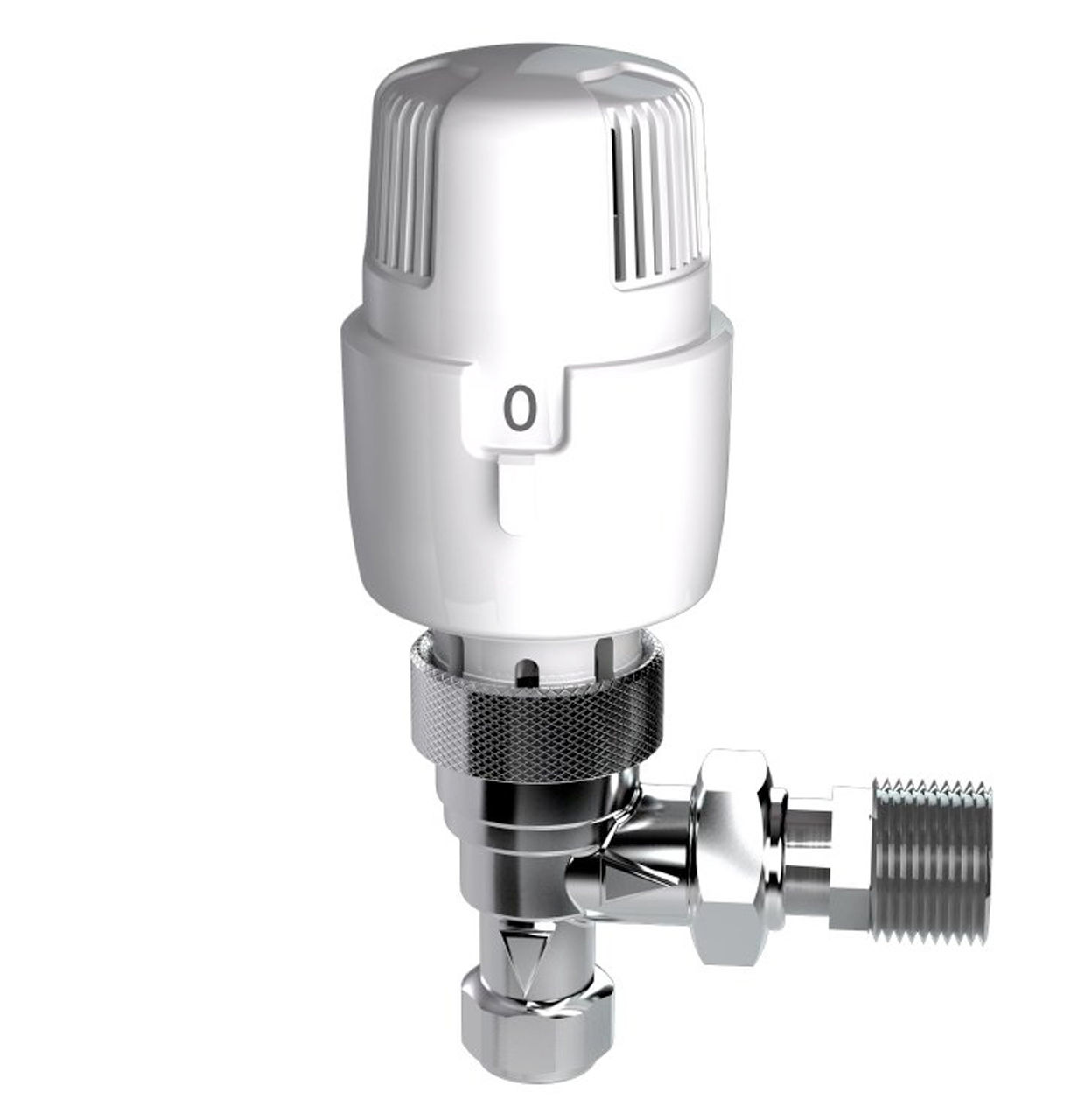Inta i-therm Angled TRV White and Chrome 15mm