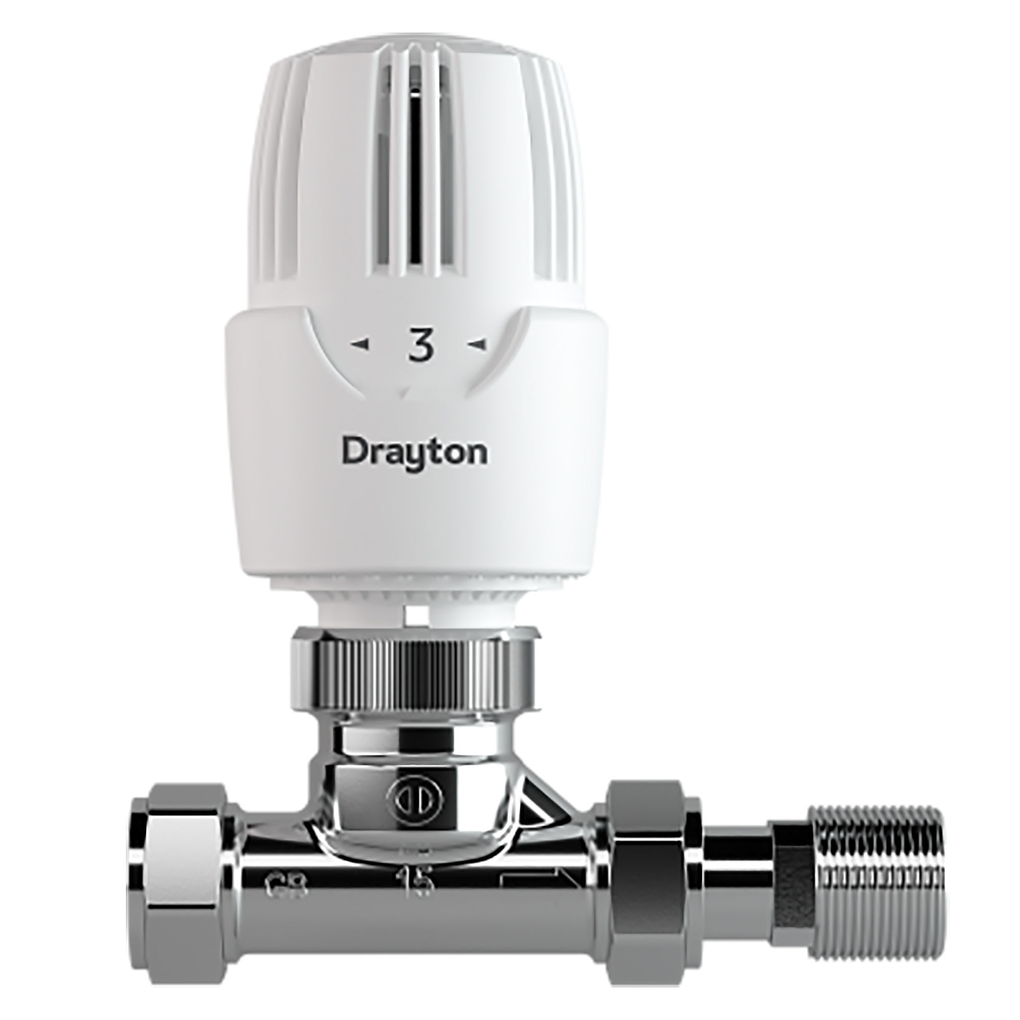 Drayton RT414 Auto Balancing Straight TRV with Lockshield 15mm - 1010561