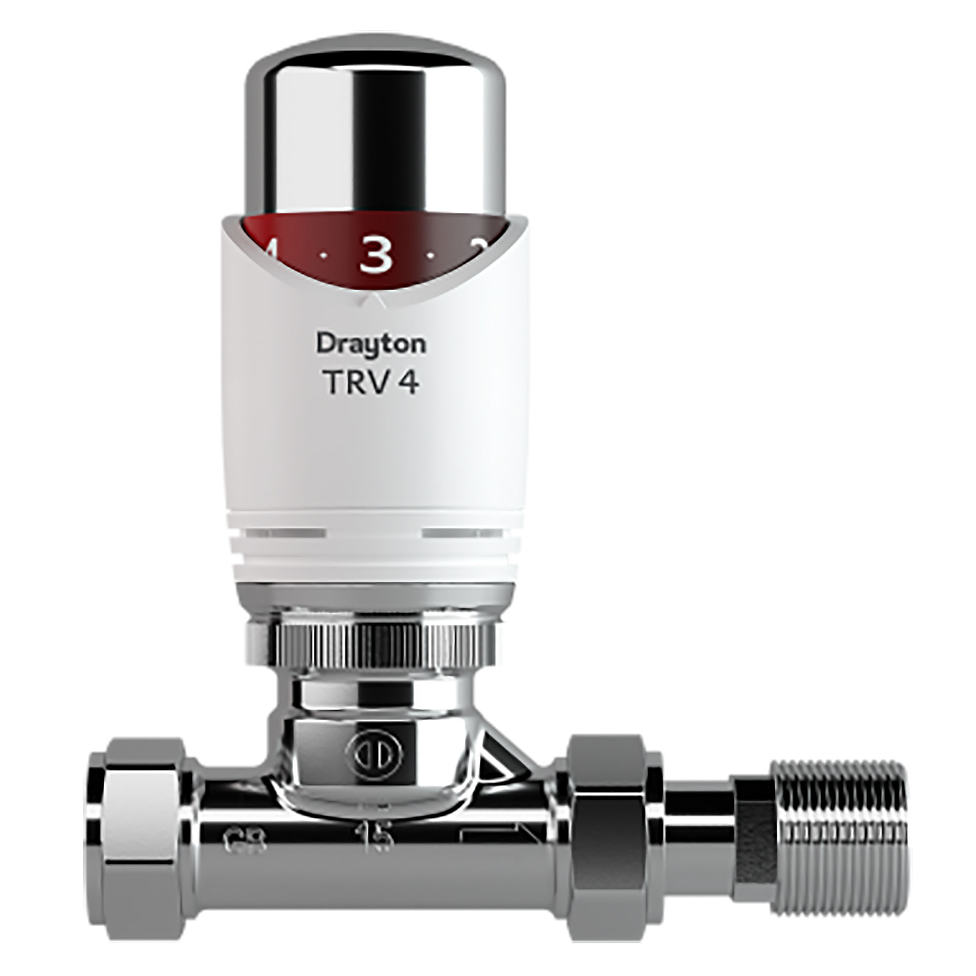 Drayton TRV4 Auto Balancing Straight TRV with Lockshield 15mm - 0705561