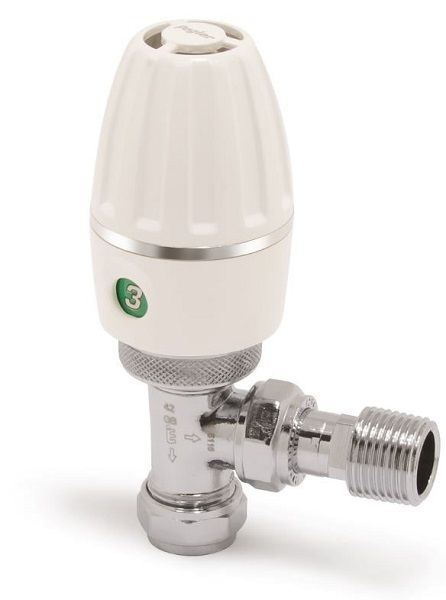 Pegler Terrier Towel Rail Angle Rad Valve W/Head 15mm
