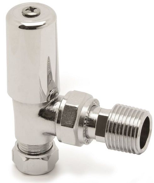 Pegler Terrier Towel Rail Angle Radiator Valve Lockshield 15mm