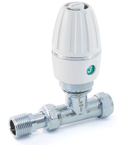 Pegler Terrier Towel Rail Straight Rad Valve W/Head 15mm