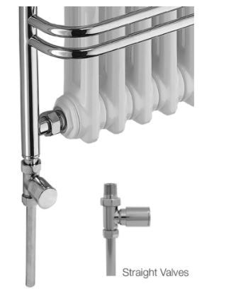 Vogue Arne Straight Towel Rail Valve Chrome