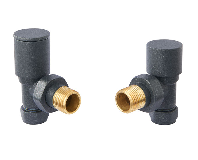 Vogue Arne Angled Towel Rail Valve Anthracite