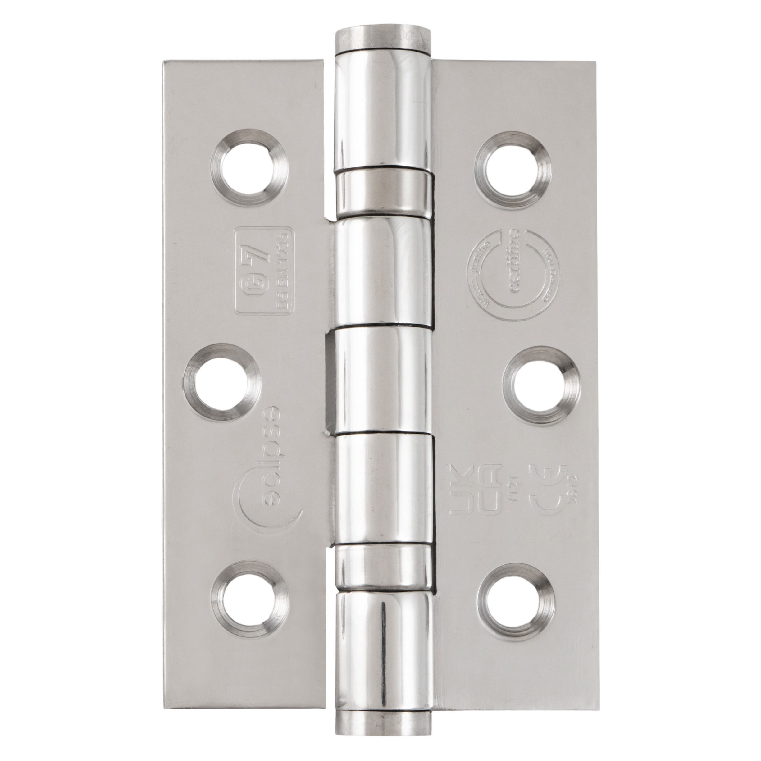 Stainless Steel Ball Bearing Door Hinges Grade 7 (Pair) Polished Finish 76mm x 51mm