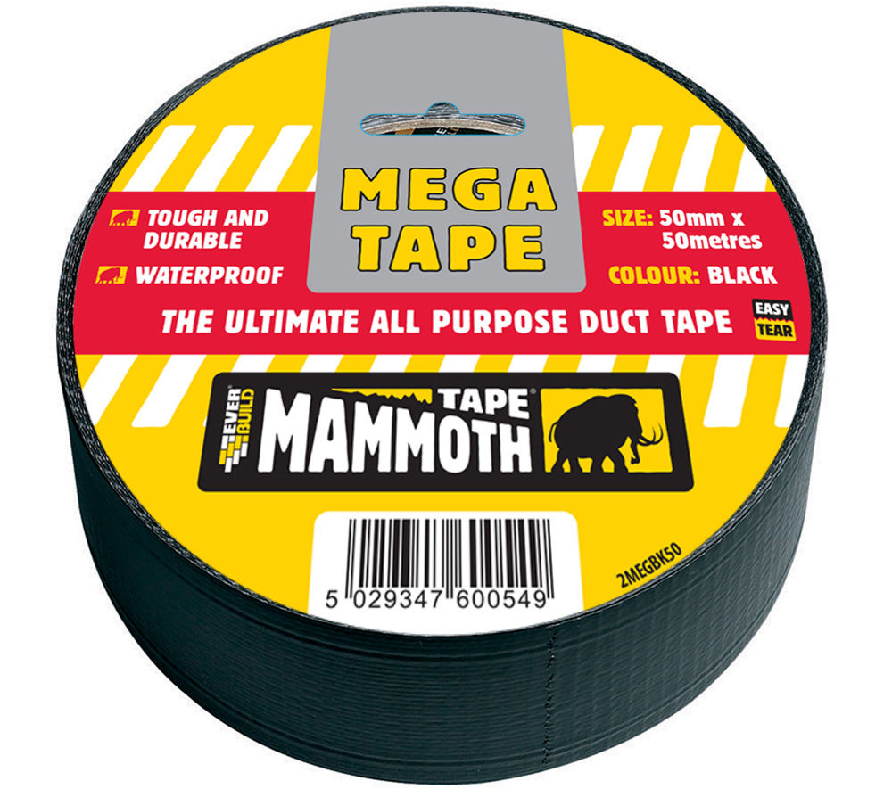 Mammoth Mega All Purpose Tape Black 50mm x 50m