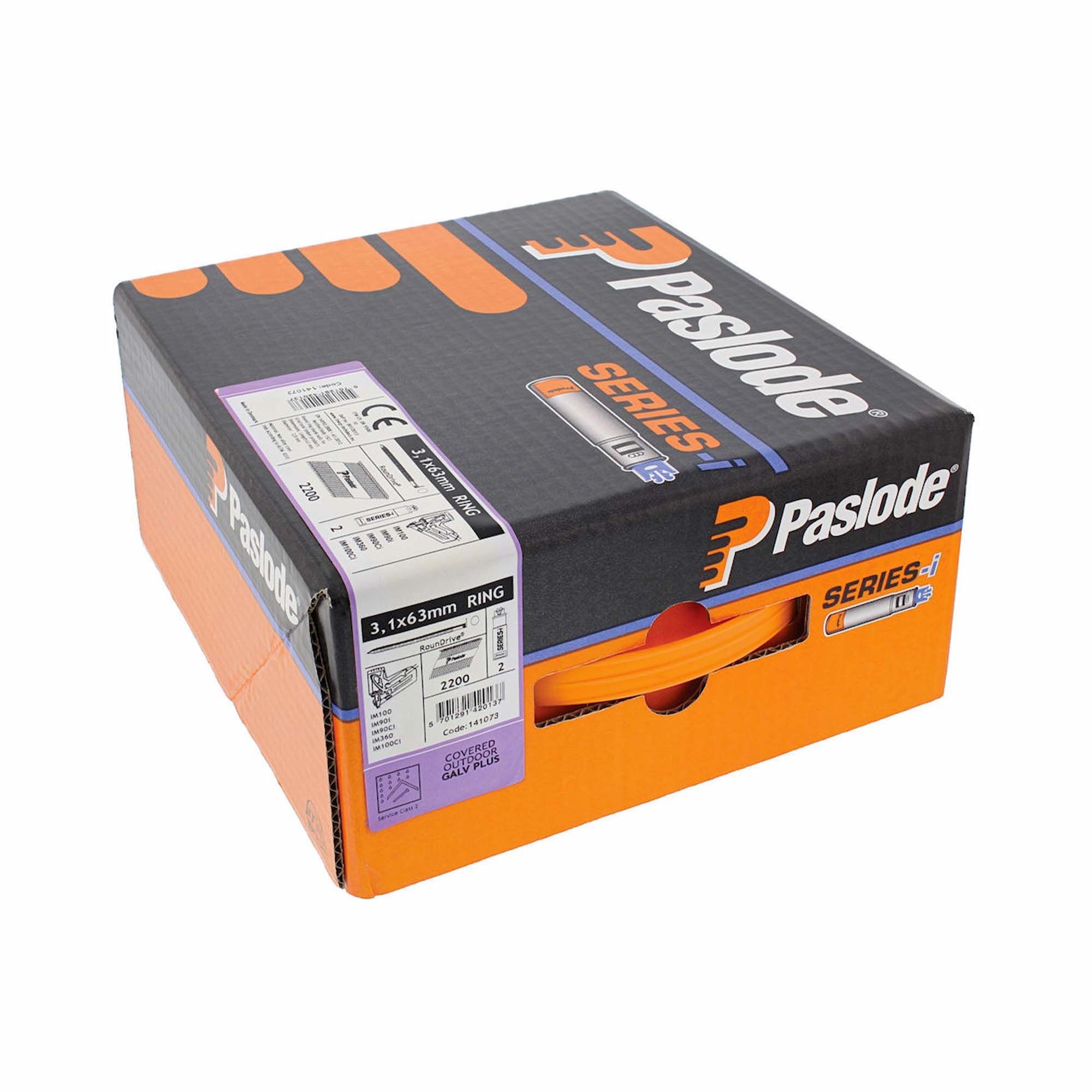 Paslode IM90i/IM360Ci Ring Shank Nail and Fuel Cell Pack Galvanised 63mm, 75mm and 90mm
