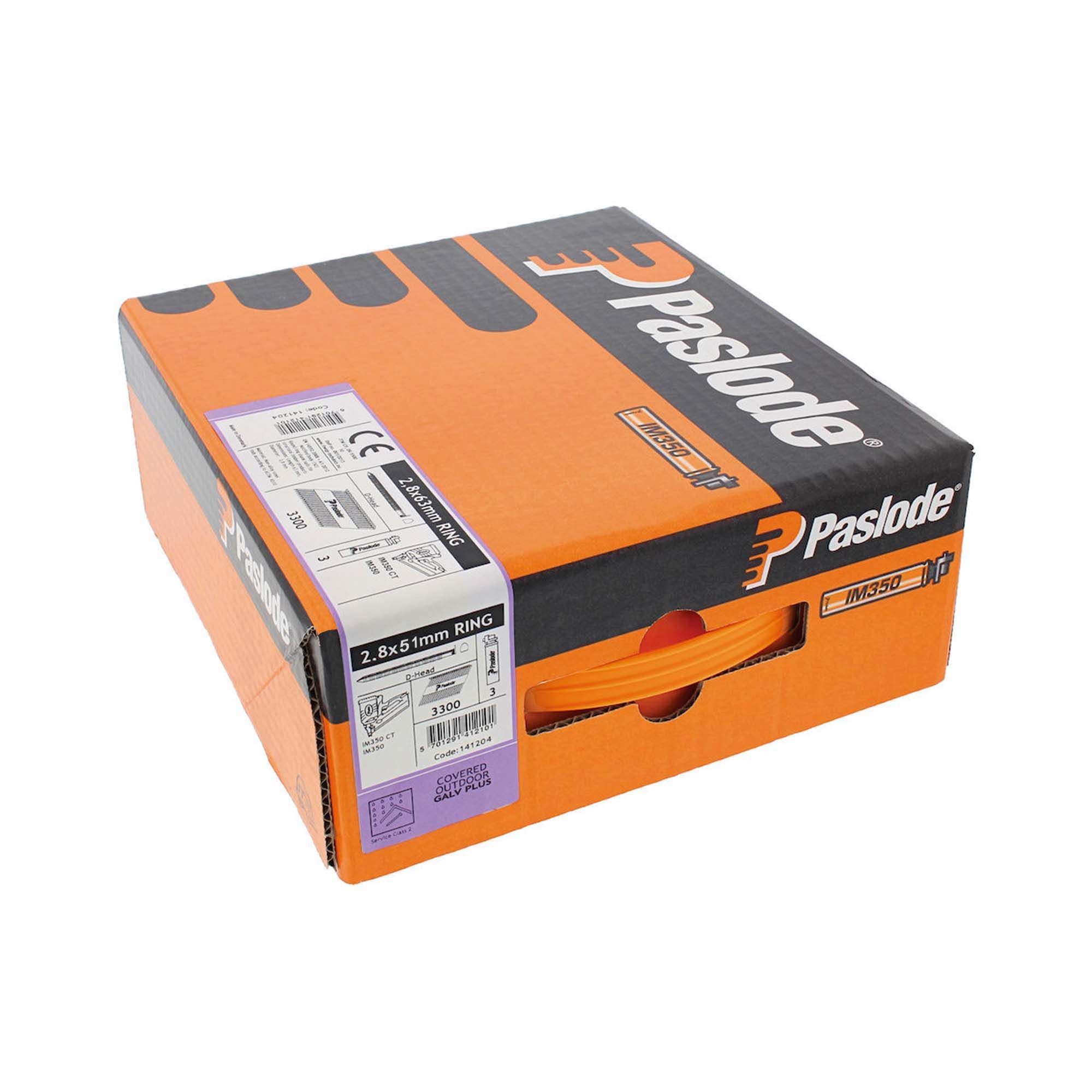 Paslode IM350+ Ring Shank Nail and Fuel Pack Galvanised 2.8mm x 51mm - 141204
