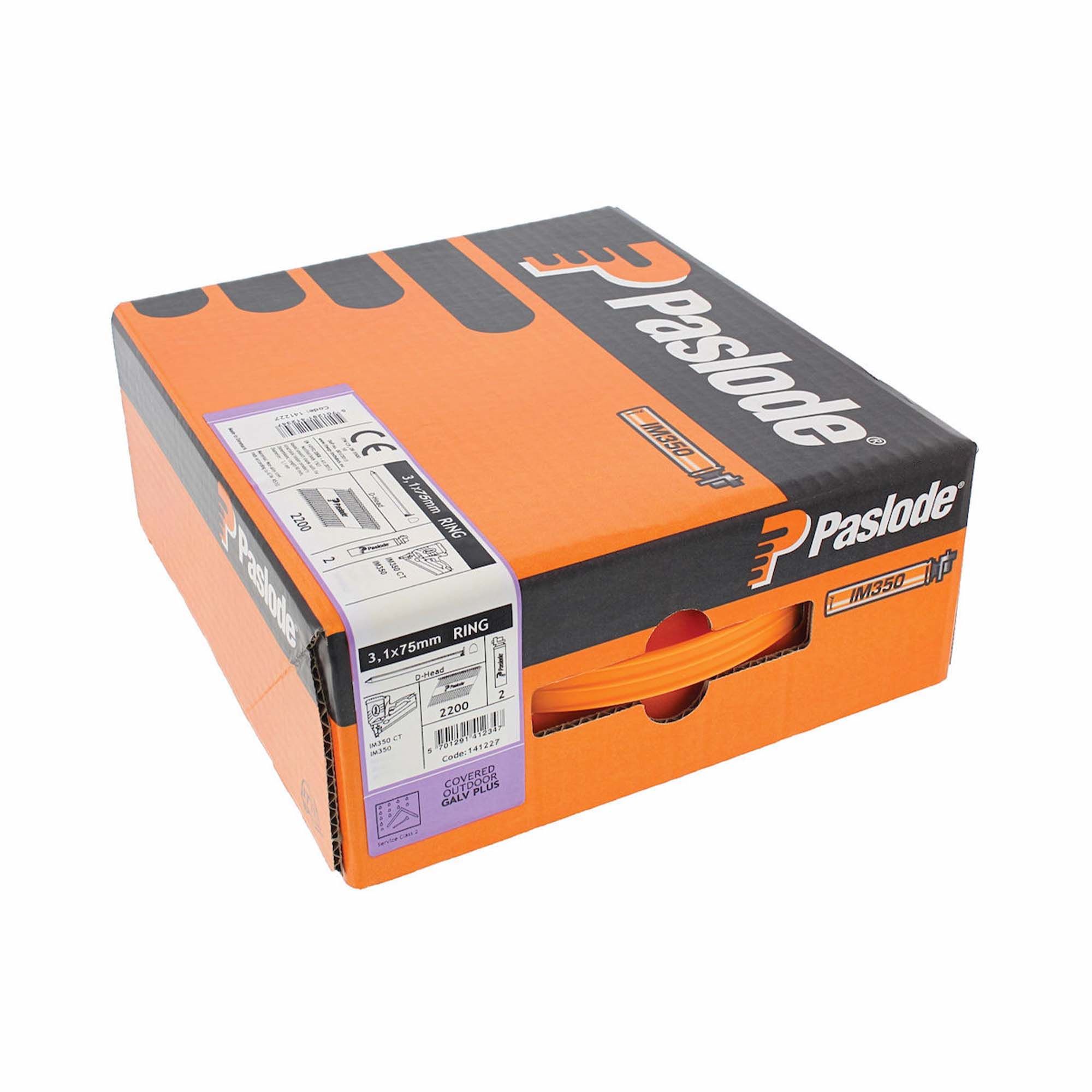 Paslode IM350+ Ring Shank Nail and Fuel Pack Galvanised 3.1mm x 75mm - 141227
