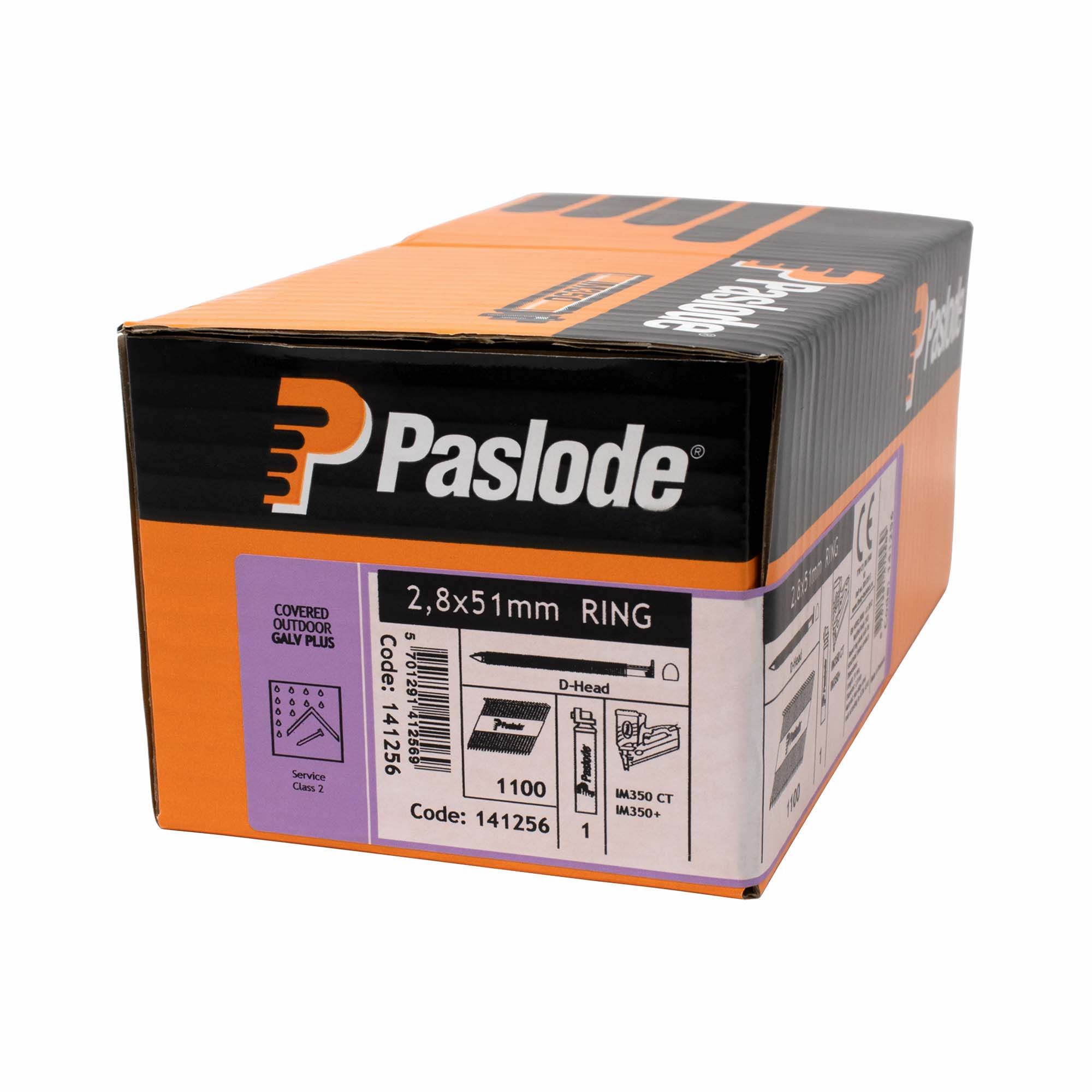 Paslode IM350+ Ring Shank Nail and Fuel Pack Galvanised 2.8mm x 51mm - 141256