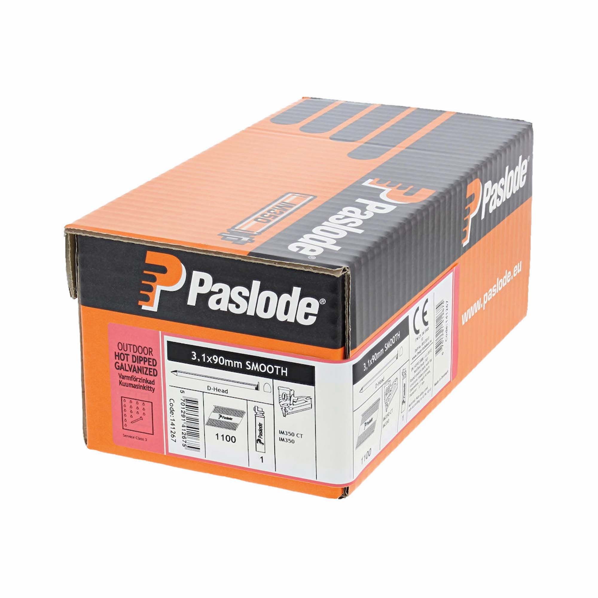 Paslode IM350+ Smooth Nail and Fuel Pack Hot Dipped Galvanised 3.1mm x 90mm - 141267