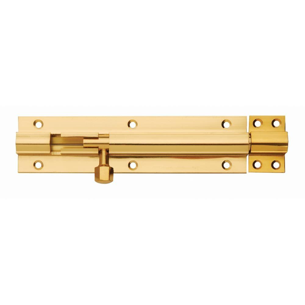 Straight Barrel Bolt Polished Brass 150mm x 38mm - J91202