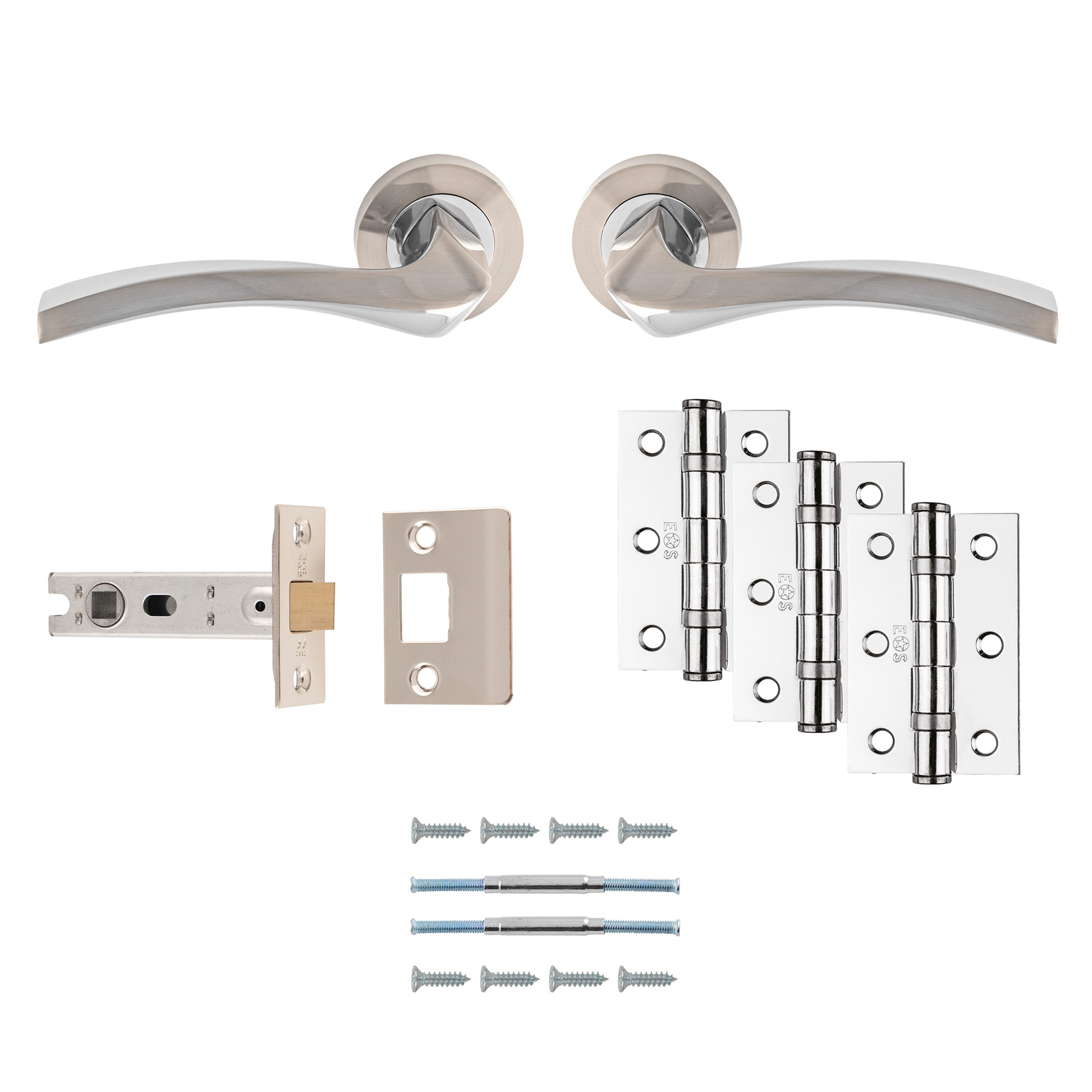 Carlisle Brass Sines Ultimate Door Handle and Latch Pack Satin Nickel / Polished Chrome - UDP008SNCP/INTB