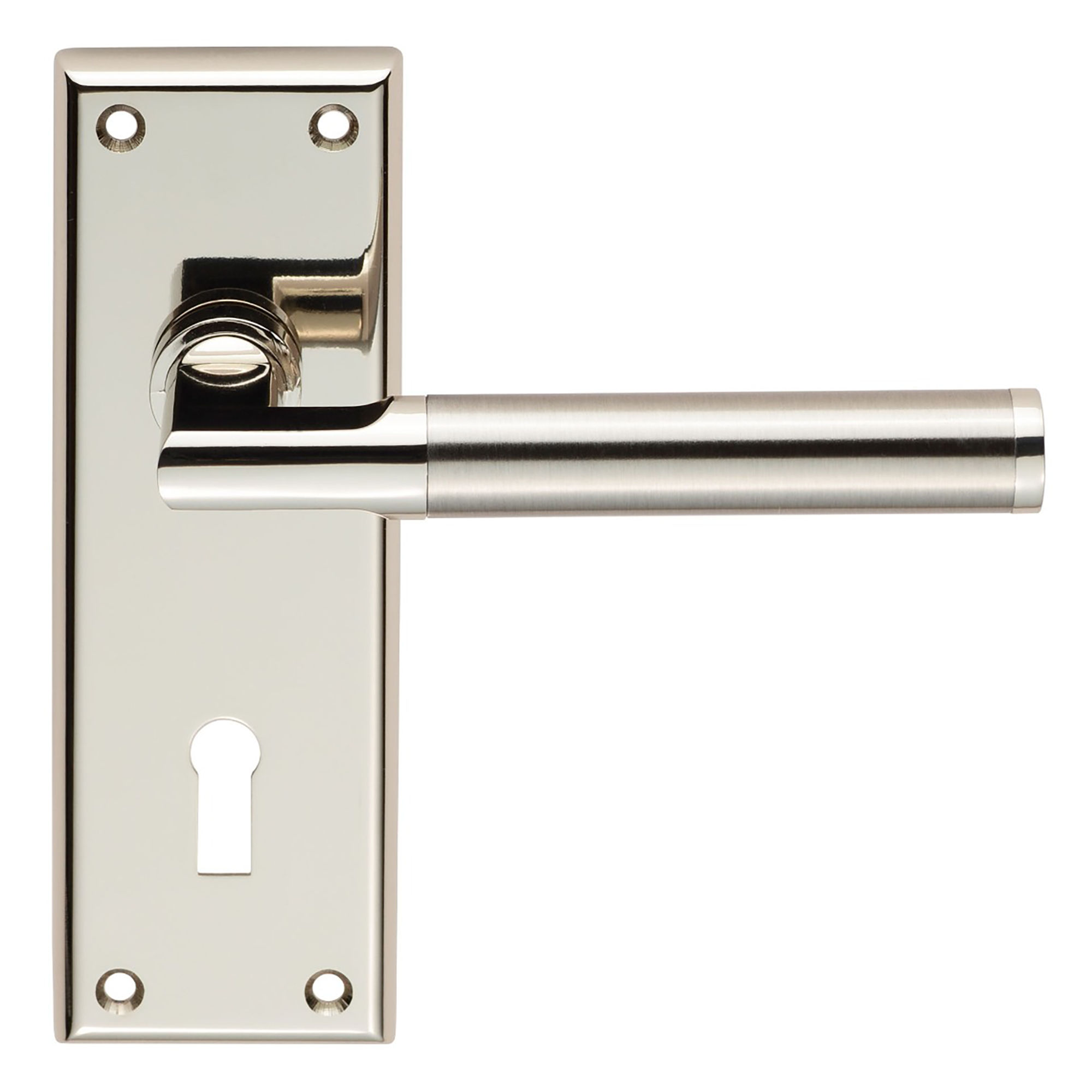Carlisle Brass Serozzetta Sessanta Lever on Lock Backplate Door Handle Polished Nickel / Satin Nickel - SZR061PNSN/RP