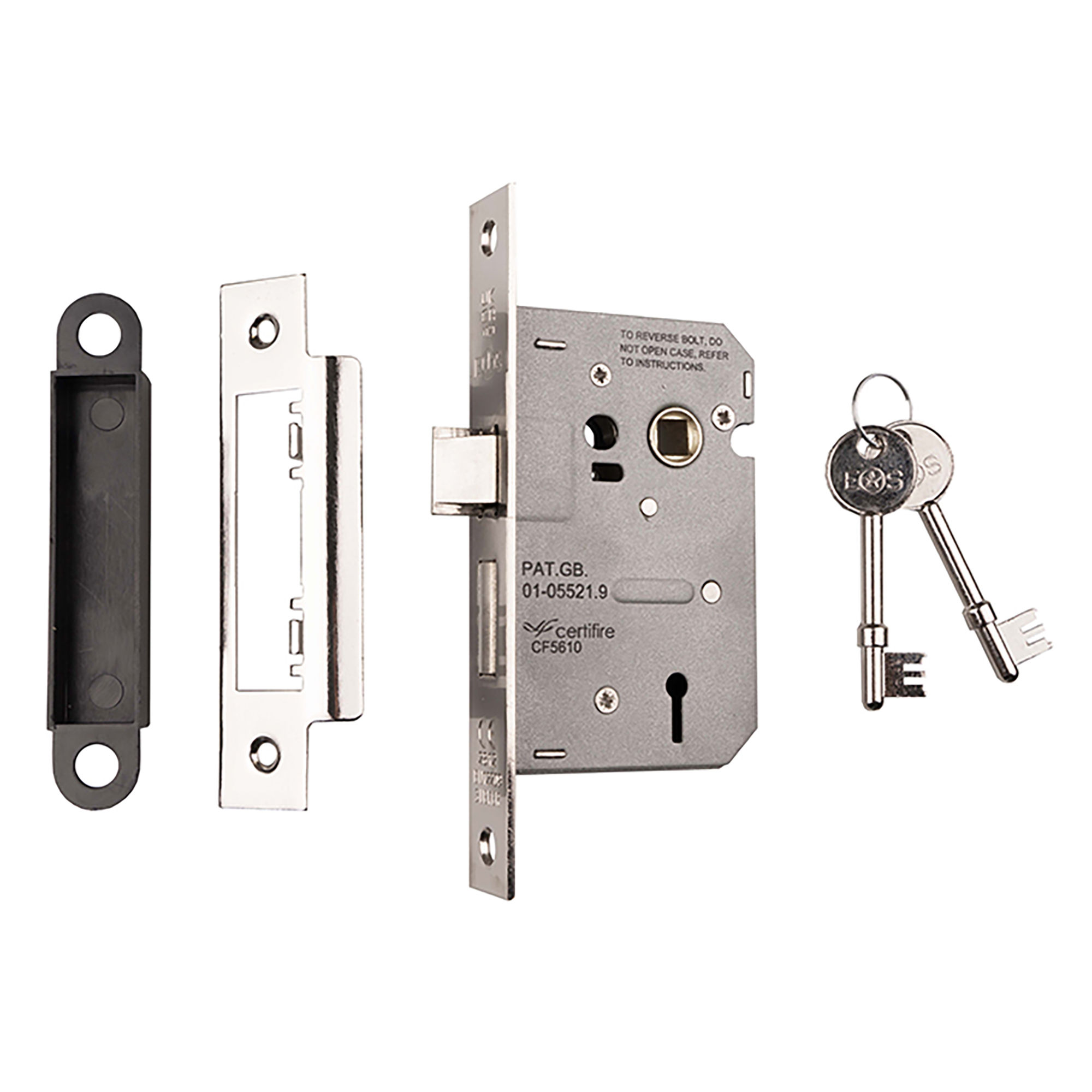 Carlisle Brass Easi-T 3 Lever Contract Sashlock Nickel Plate 64mm - LSE5325NP/RP