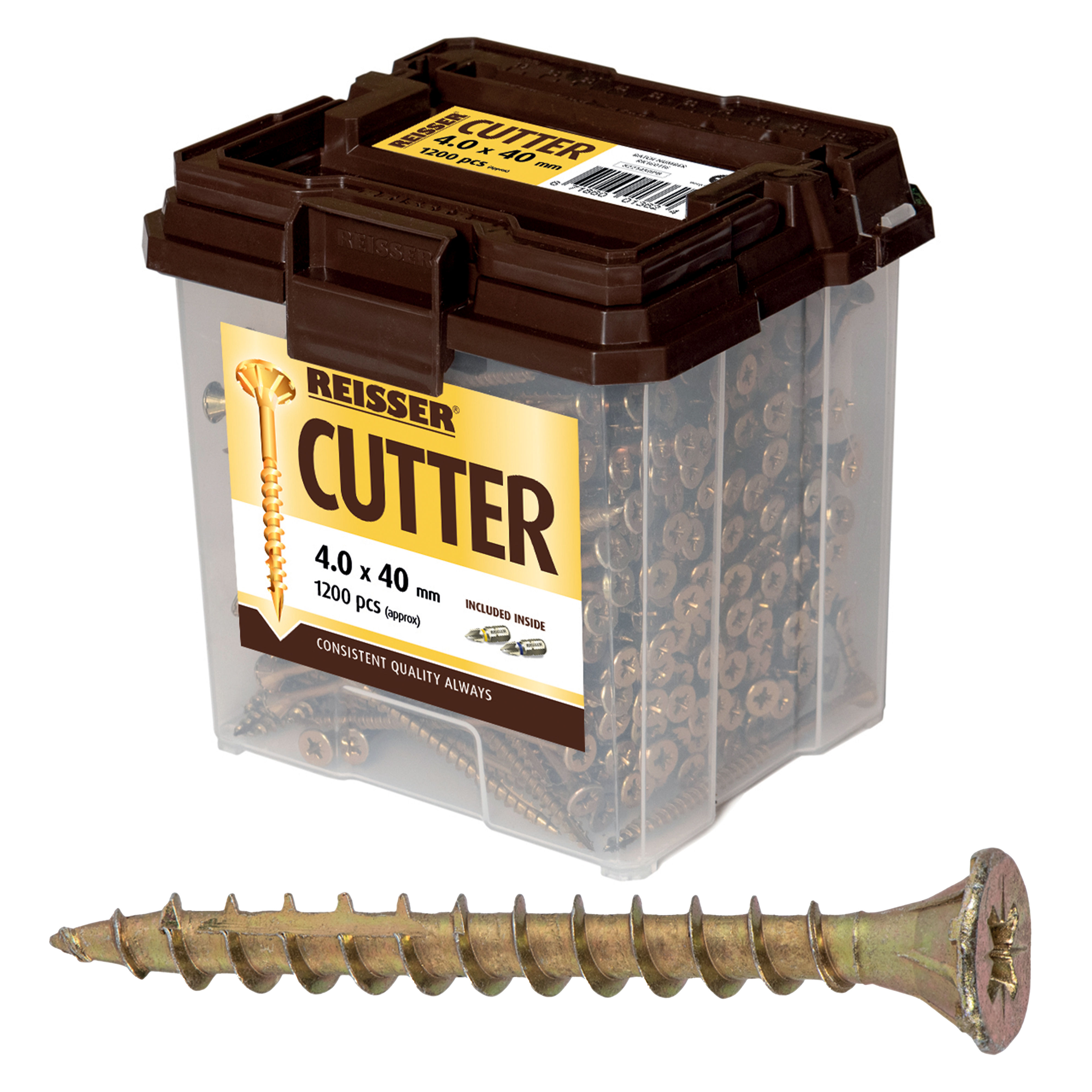 Reisser Cutter Woodscrews (Tub of Approx 1200) 4.0mm x 40mm