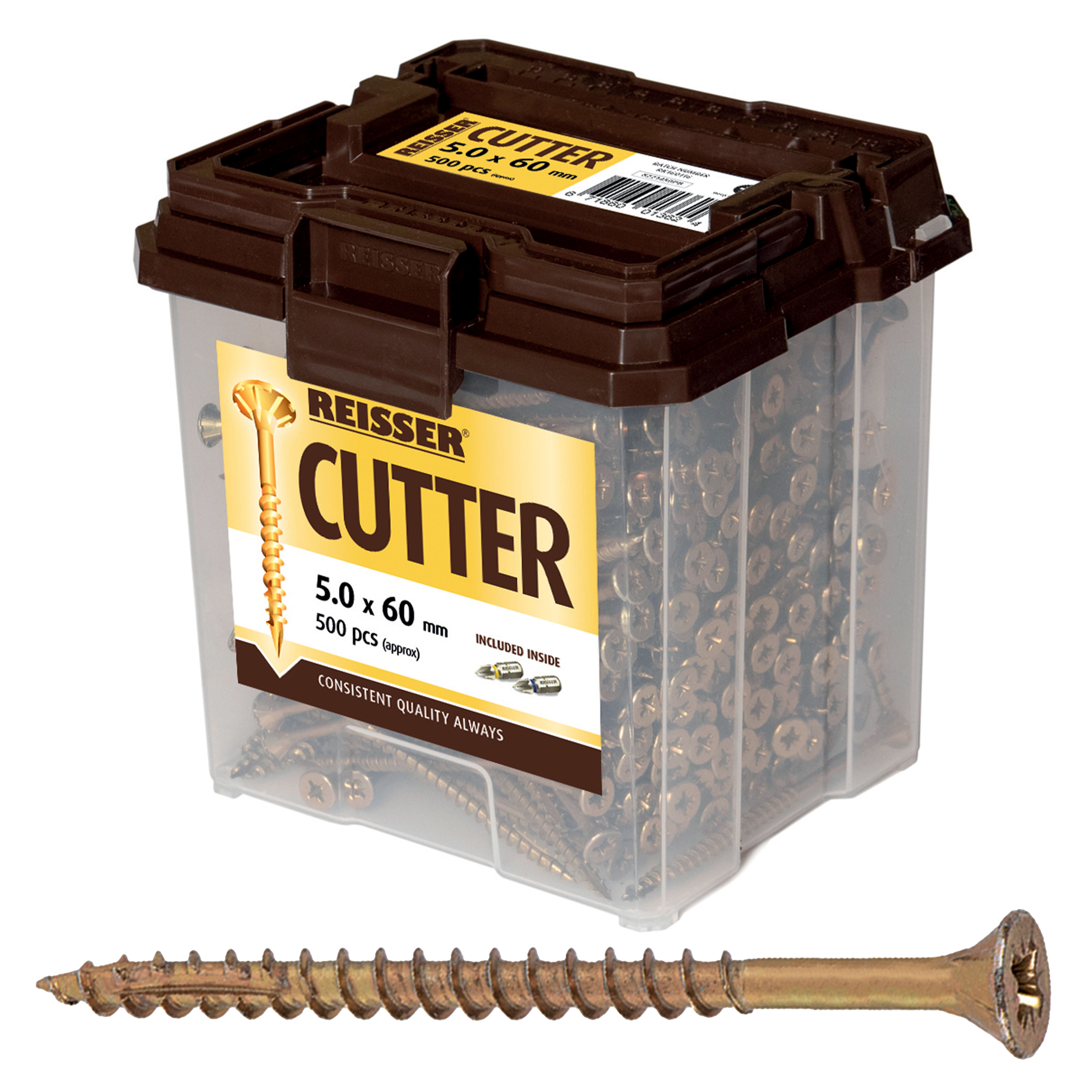Reisser Cutter Woodscrews (Tub of Approx 500) 5.0mm x 60mm