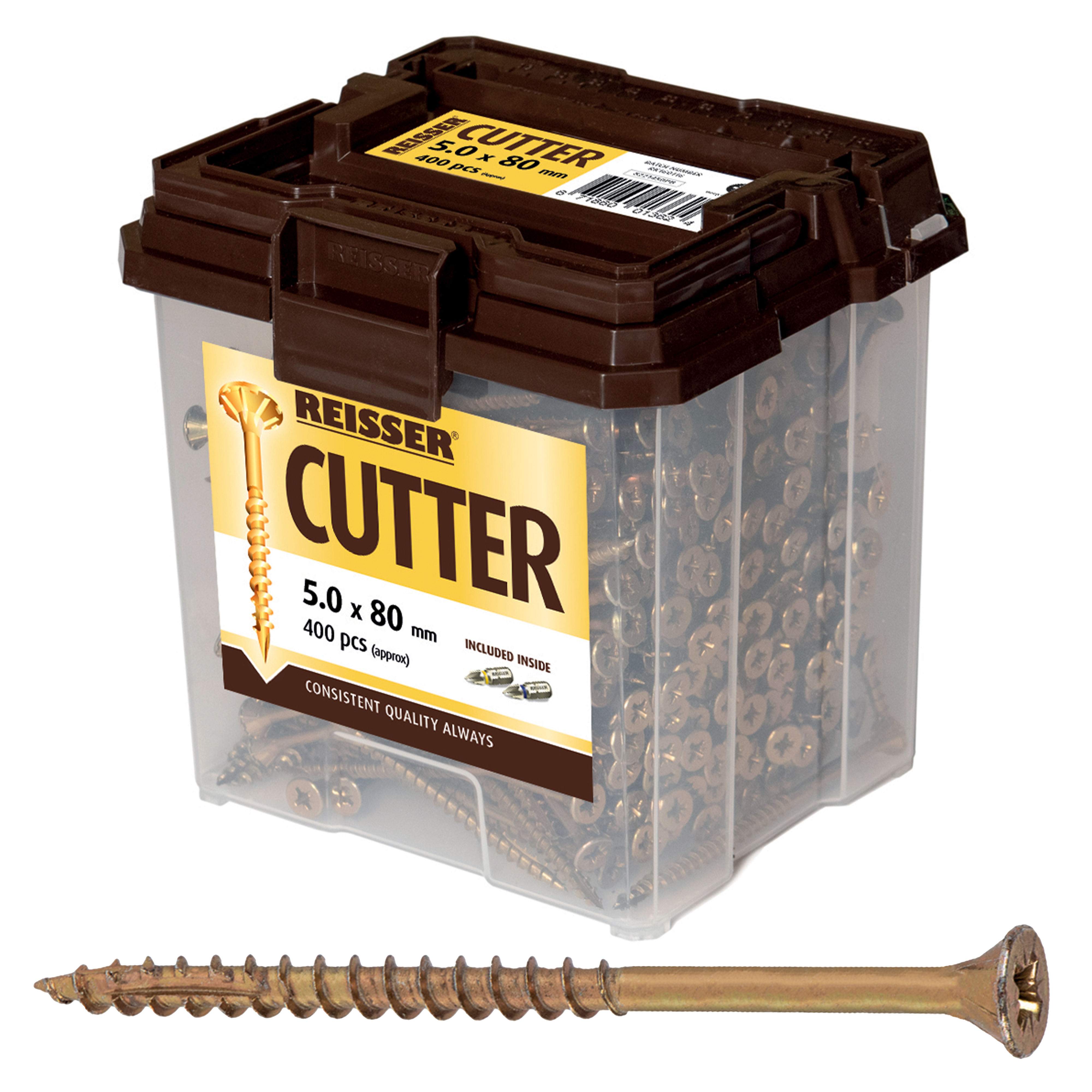Reisser Cutter Woodscrews (Tub of Approx 400) 5.0mm x 80mm