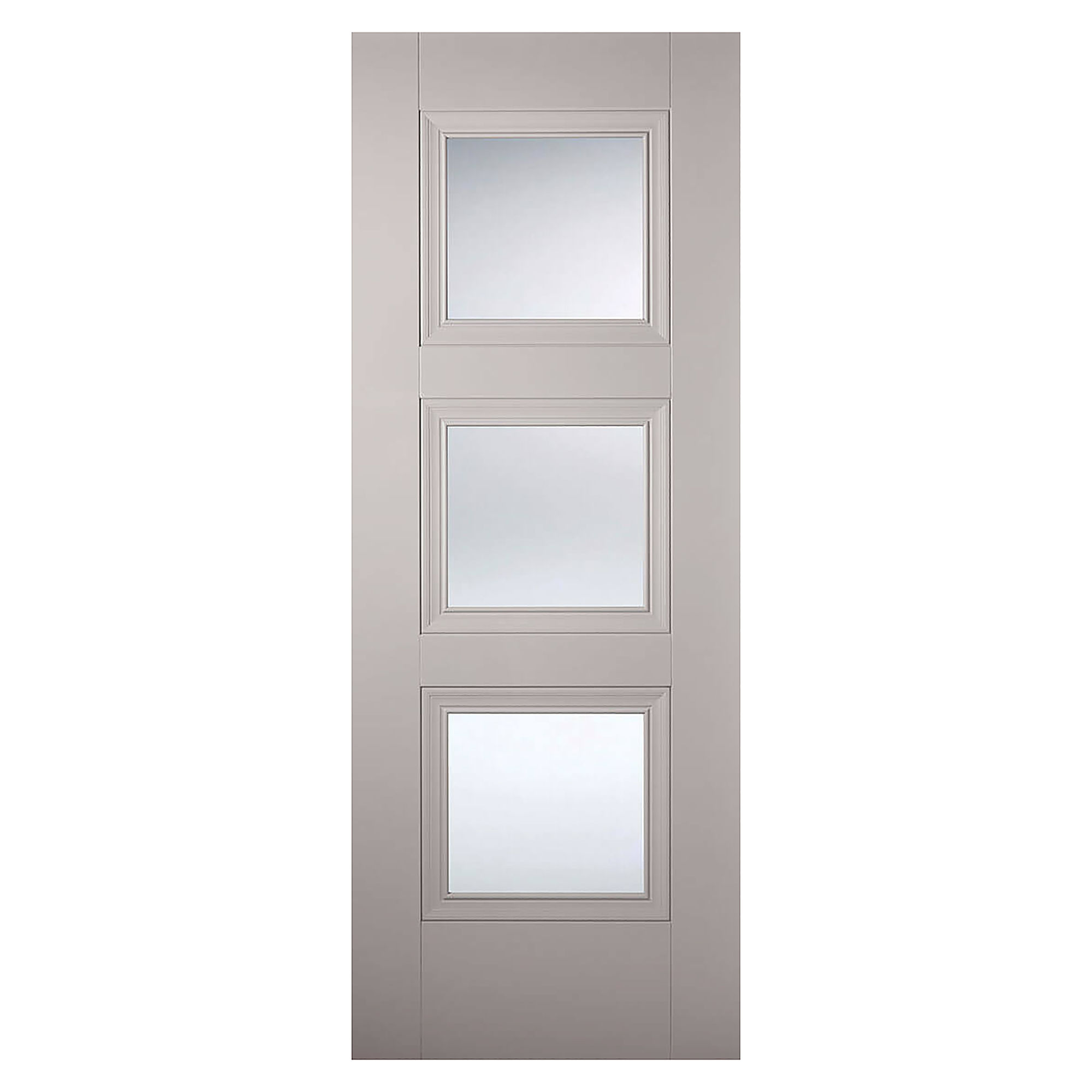 Amsterdam 3-Light Primed Plus Glazed Internal Door Silk Grey