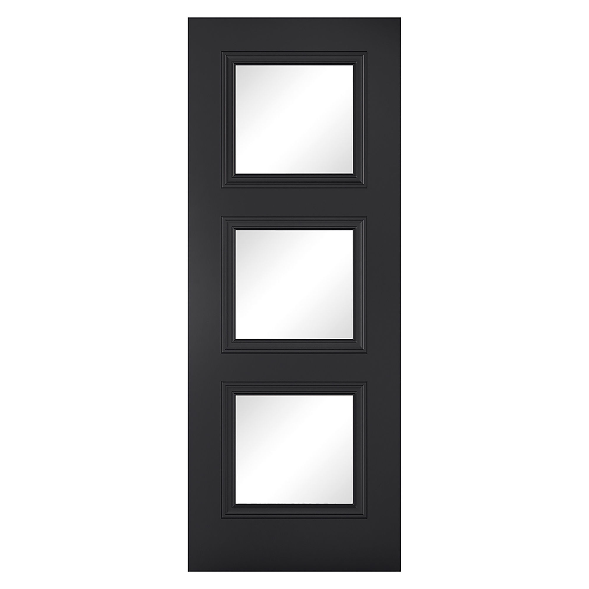 Antwerp 3-Light Primed Glazed Internal Door Black