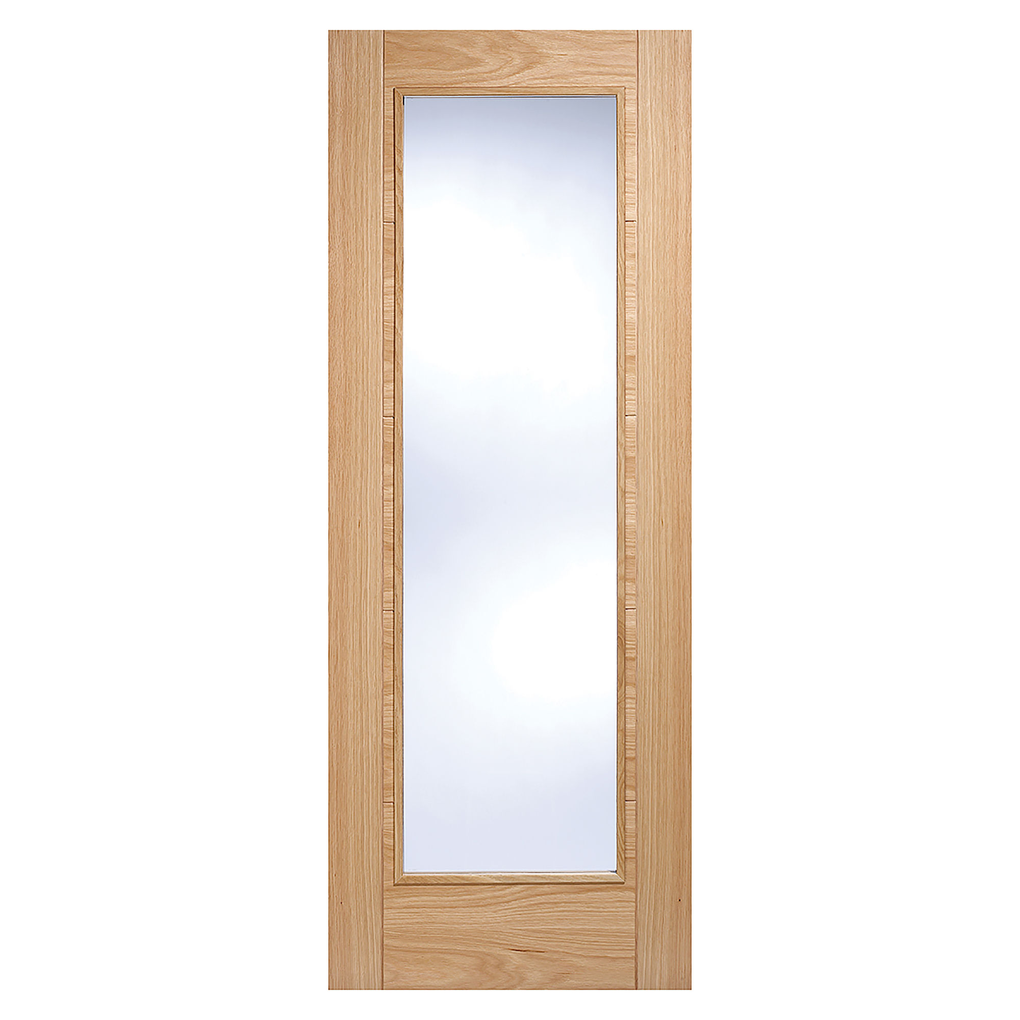Vancouver Pattern 10 Pre-Finished Clear Glazed Internal Door Oak