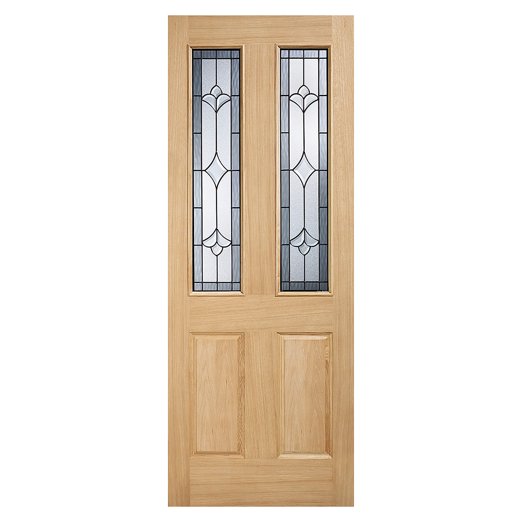 Salisbury 2-Light Unfinished Glazed External Door Oak