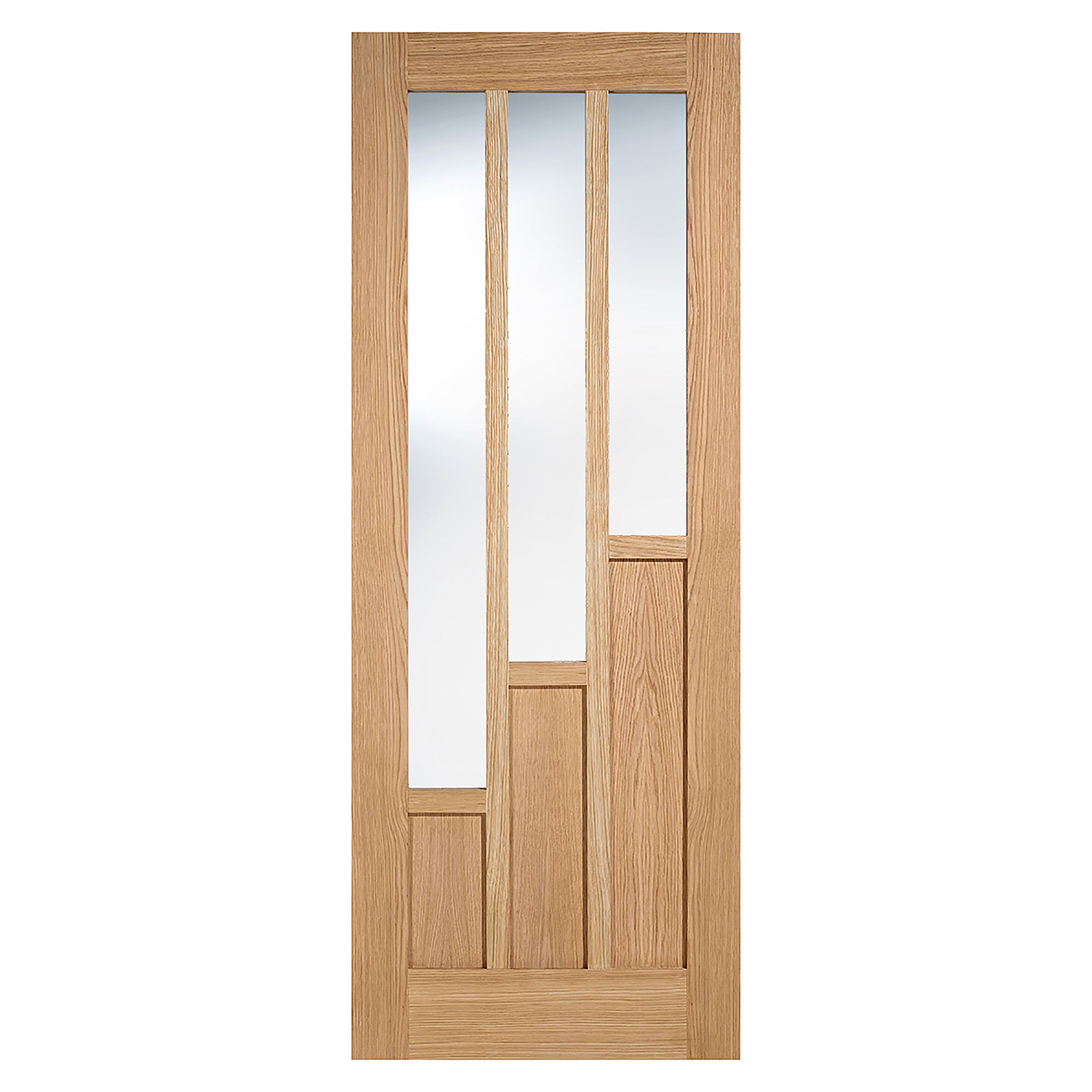 Coventry 3-Light Pre-Finished Clear Glazed Internal Door Oak