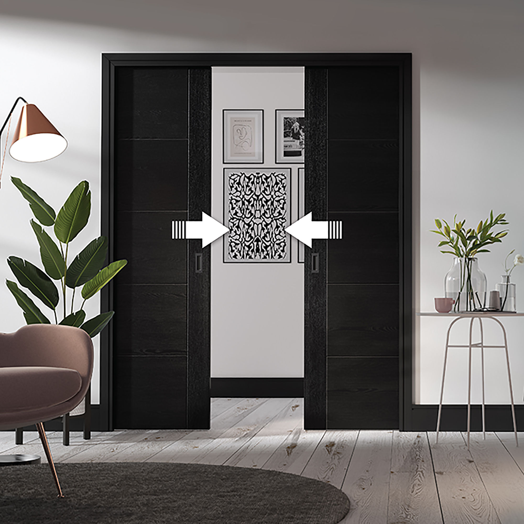 Flusso Double Pocket Door Damper Unit - Simultaneous Opening and Closing System