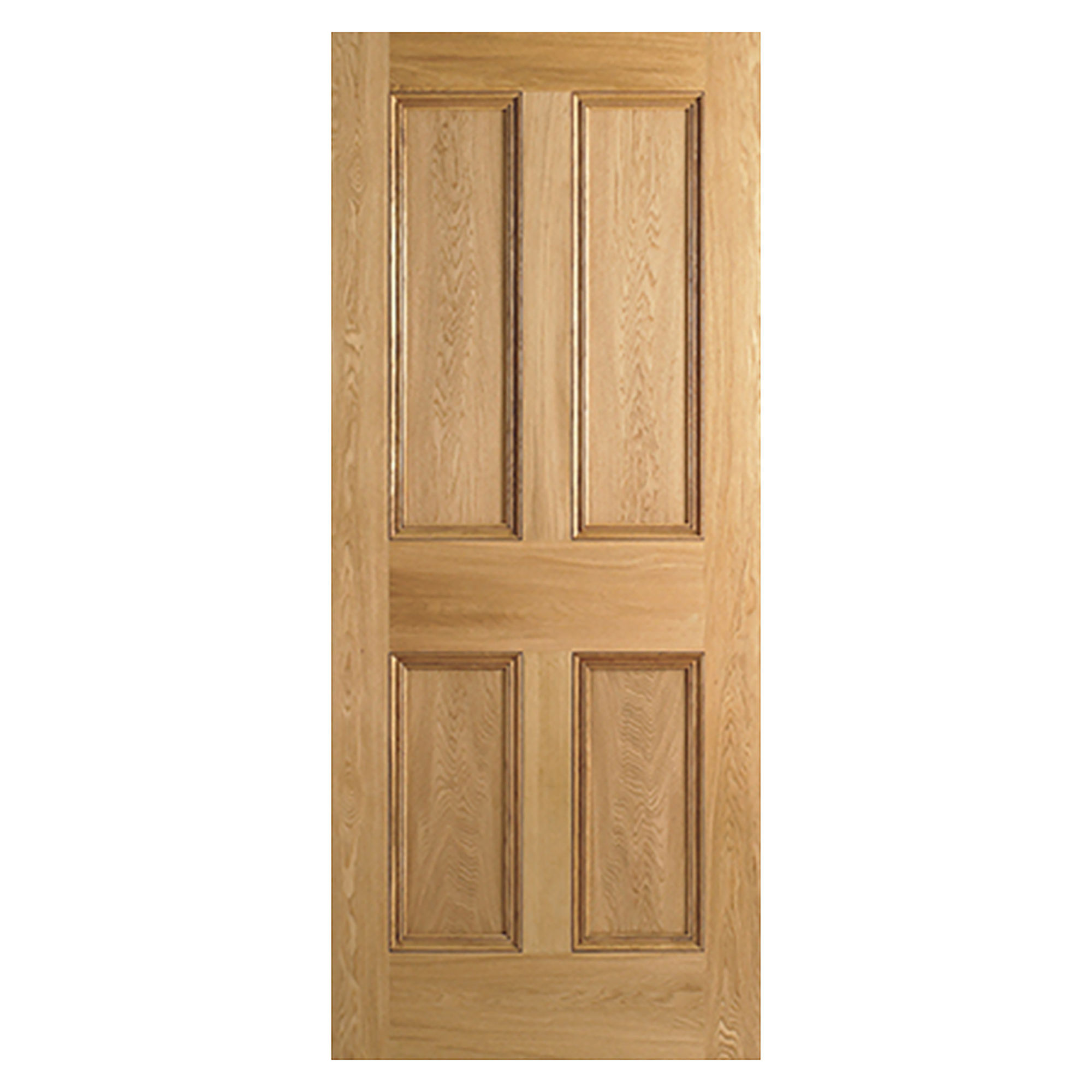 4-Panel Unfinished Internal Door Oak