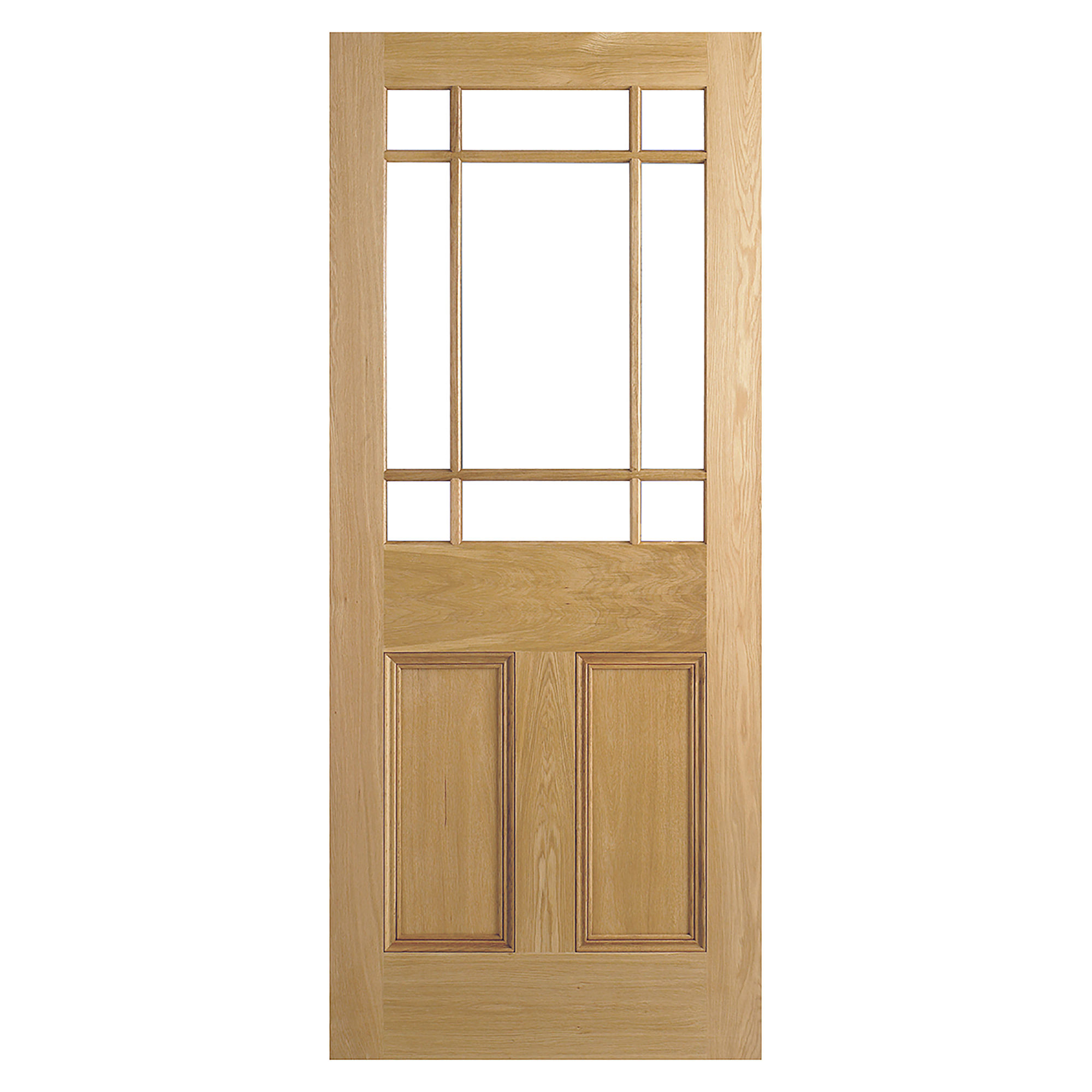 Downham 9-Light Unfinished Unglazed Internal Door Oak