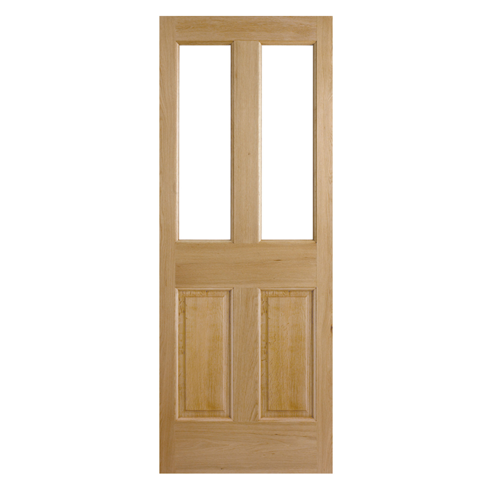Malton 2-Light Unfinished Unglazed Internal Door Oak