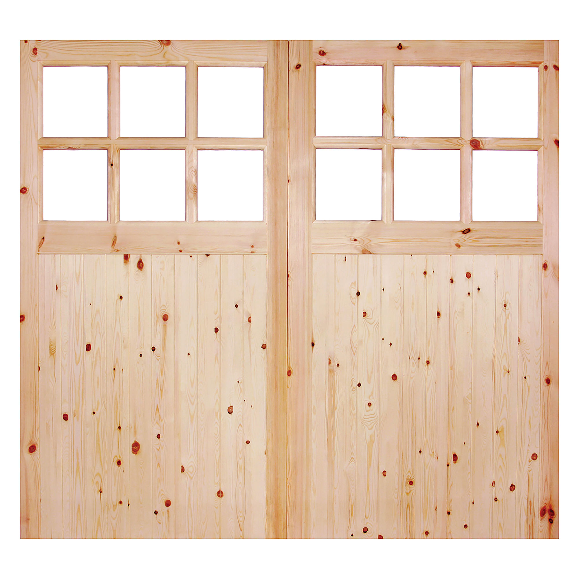 Single-Glazed Pair of Redwood Garage Doors 44mm