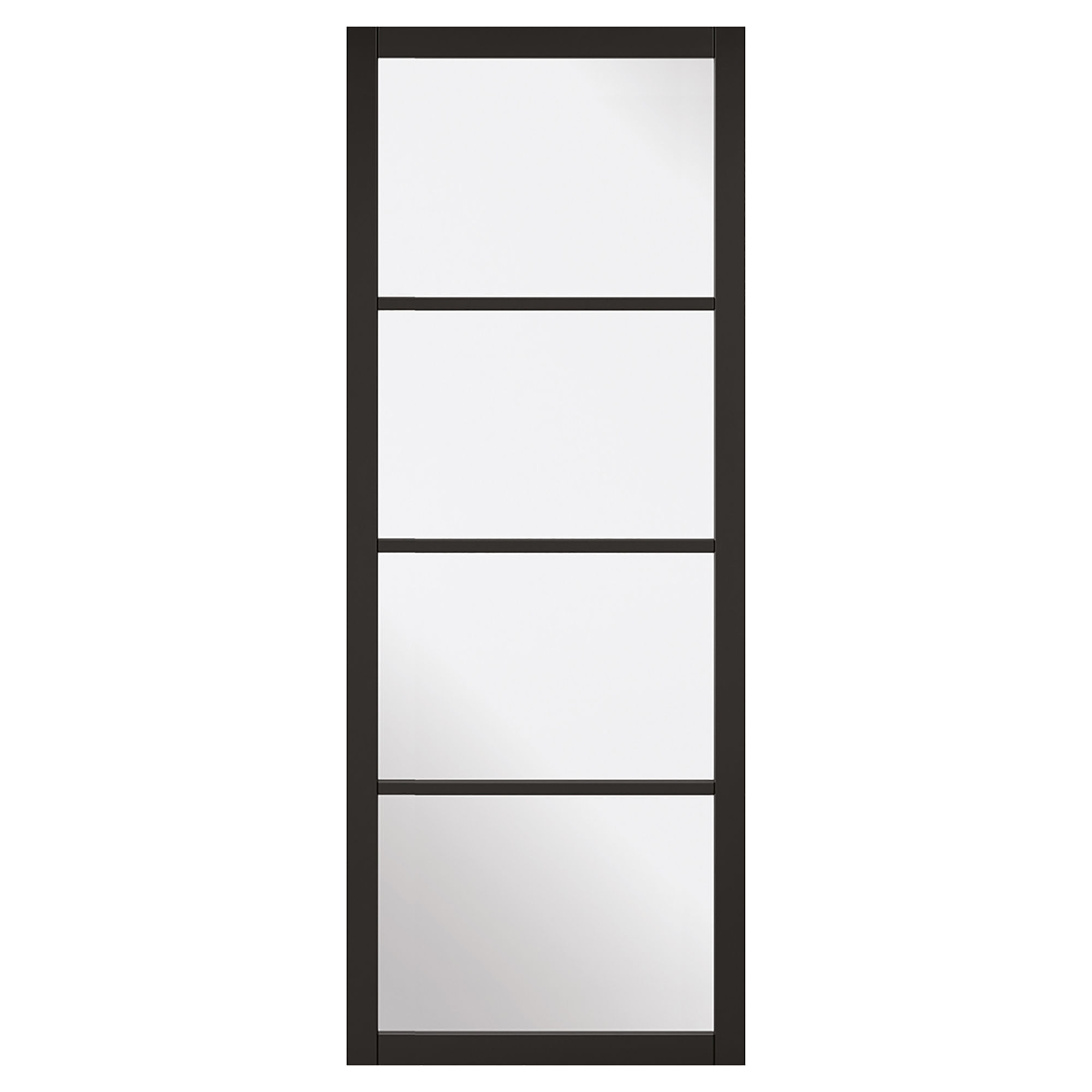 Soho 4-Light Primed Clear Glazed Internal Door Black