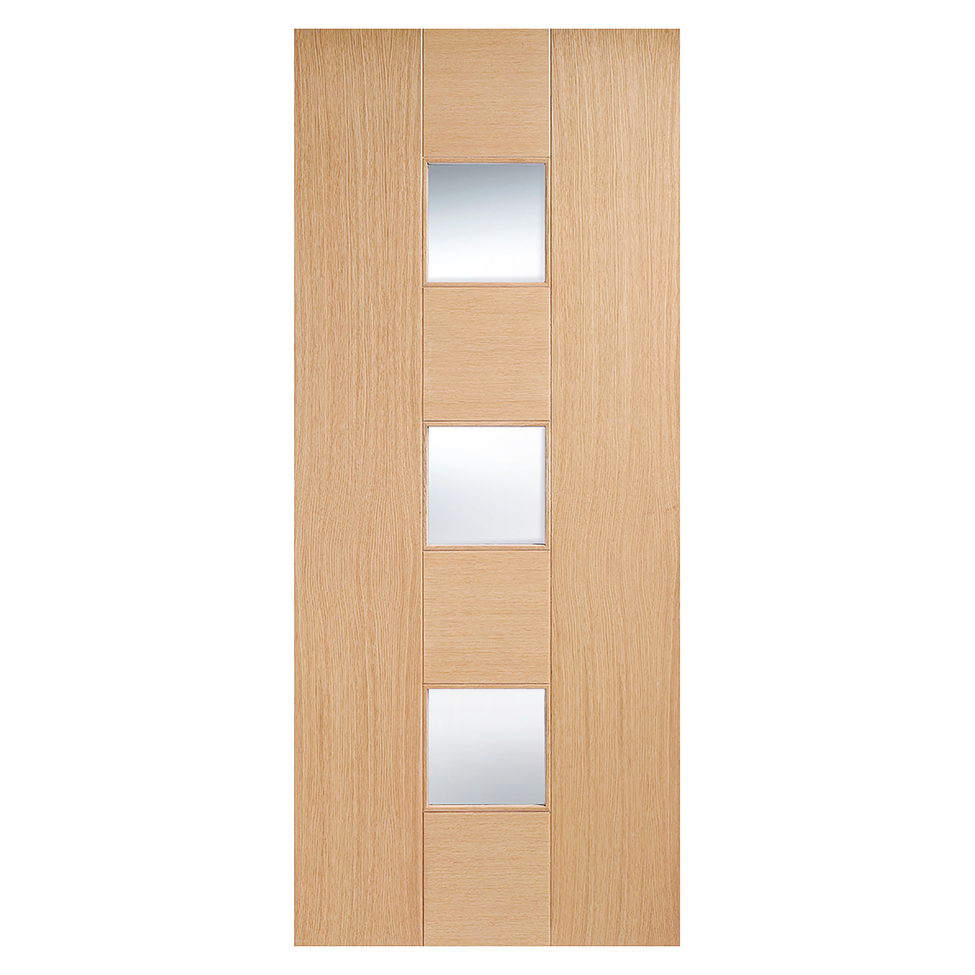 Catalonia 3-Light Pre-Finished Clear Glazed Internal Door Oak
