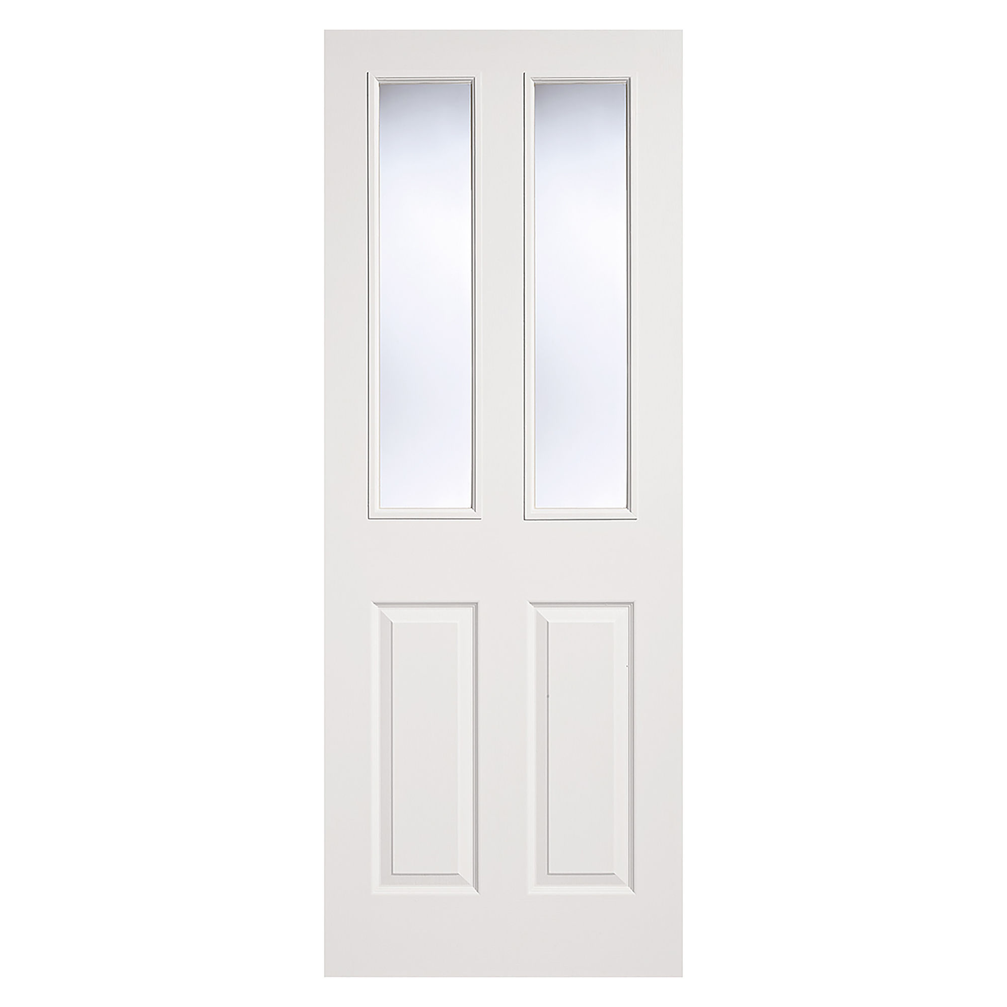 2-Panel/2-Light Primed Clear Glazed Internal Door White