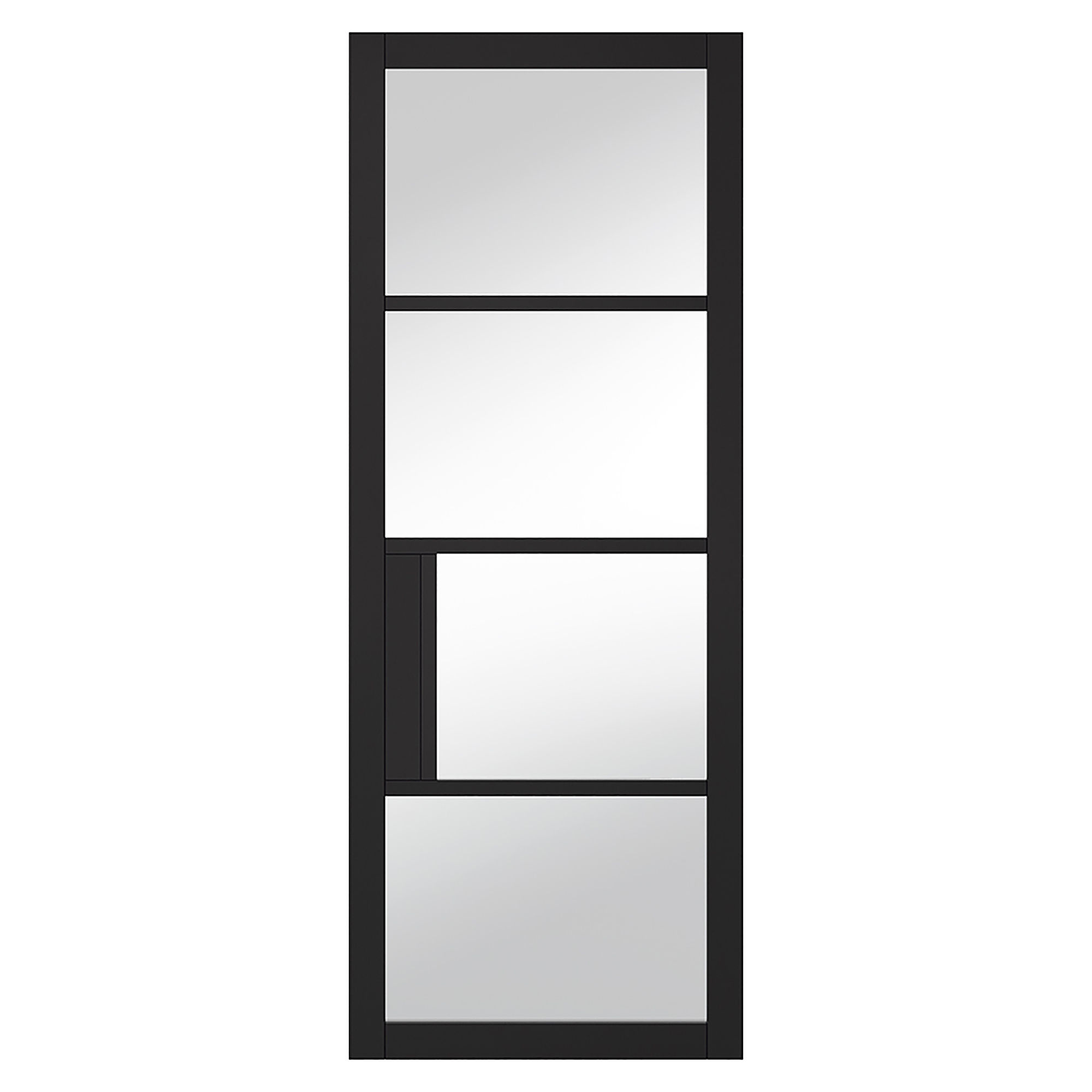 Chelsea 4-Light Primed Plus Clear Glazed Internal Door Black
