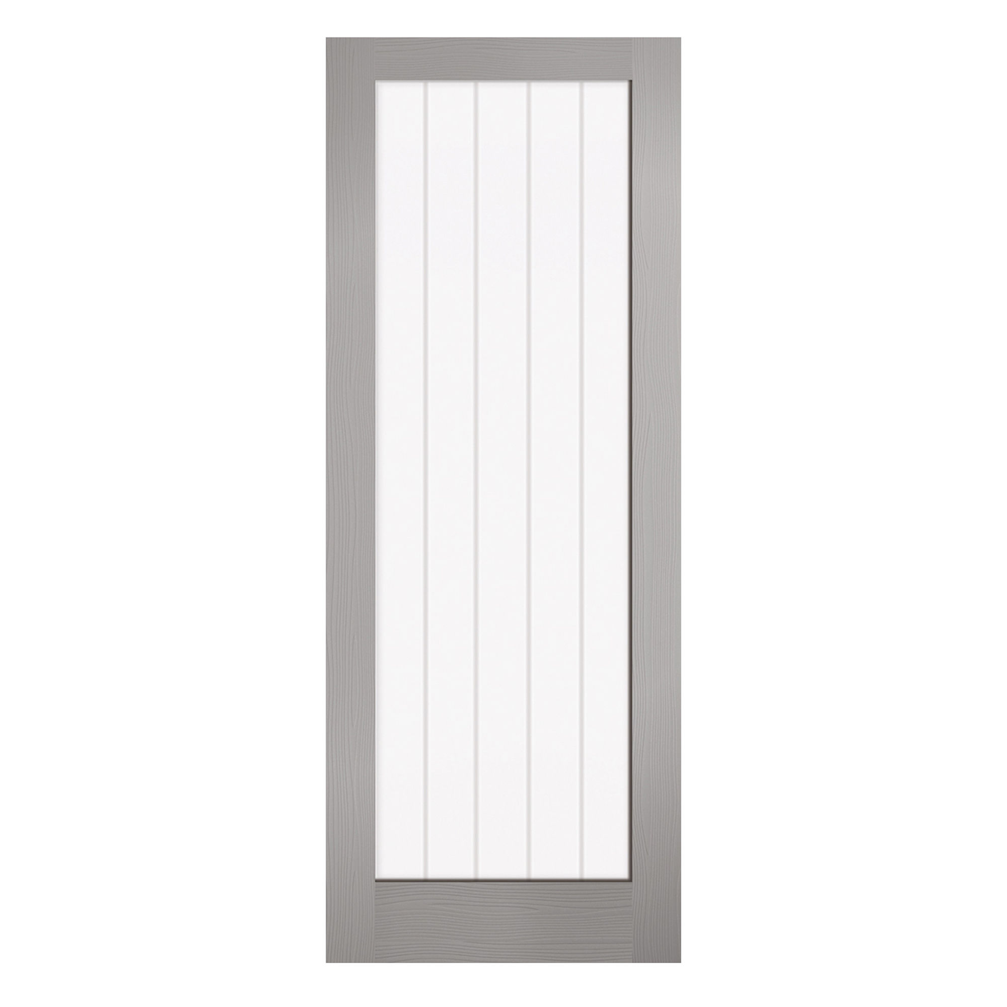 Vertical 1-Light Pre-Finished Glazed Internal Door Grey